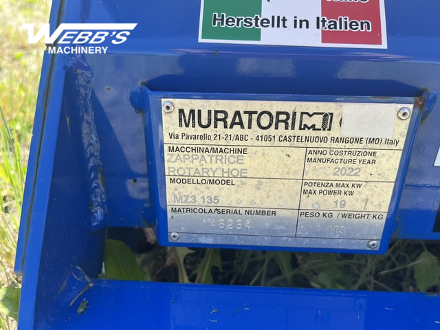 2023 Muratori MZ3 135 Tiller