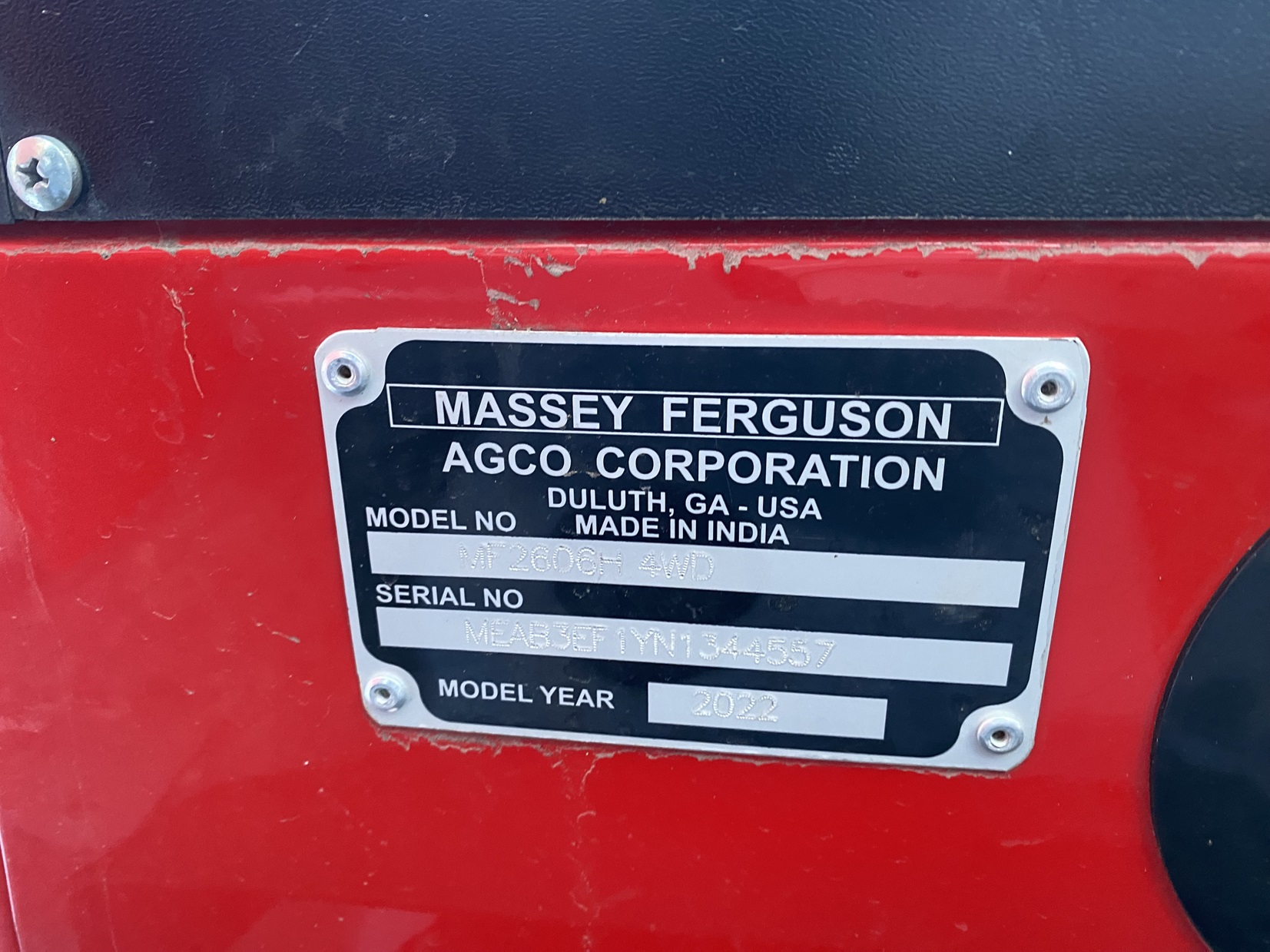 2022 Massey Ferguson 2606H Tractor