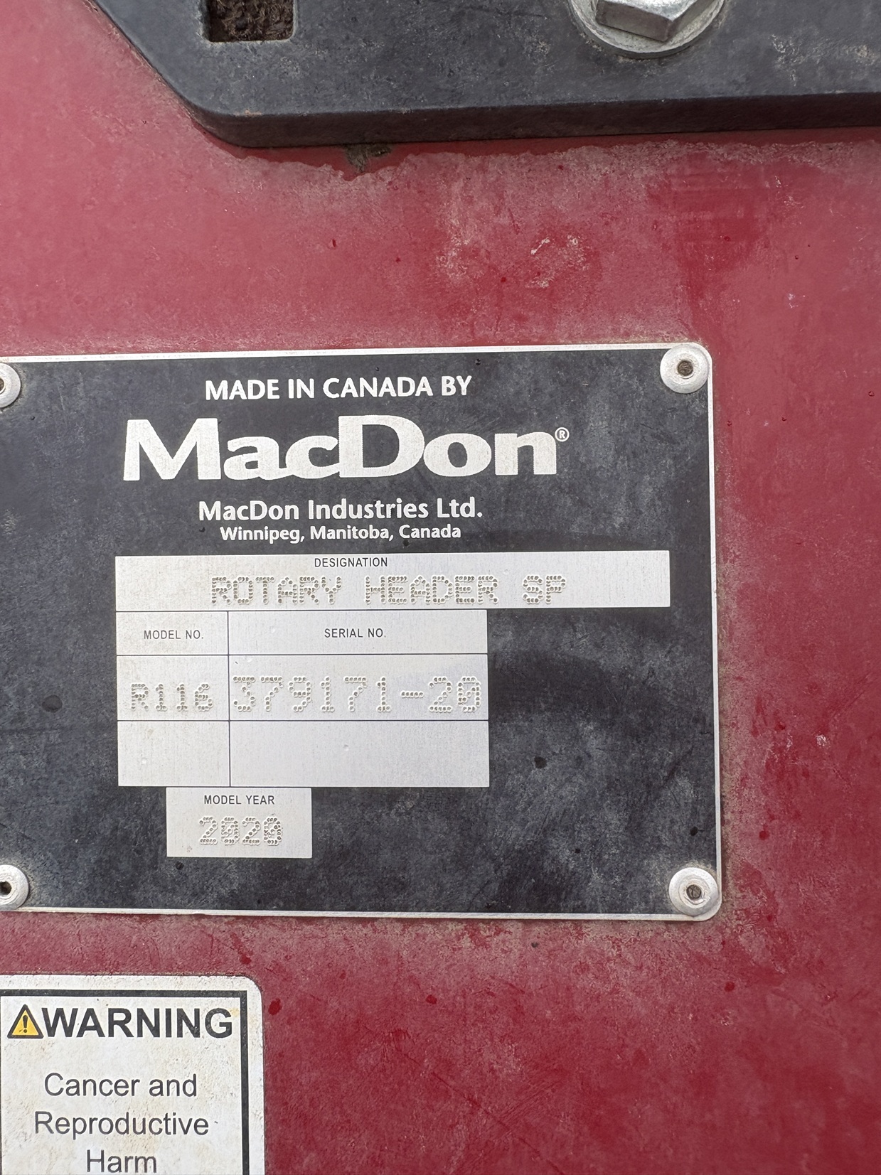 2019 MacDon M1170 Windrower