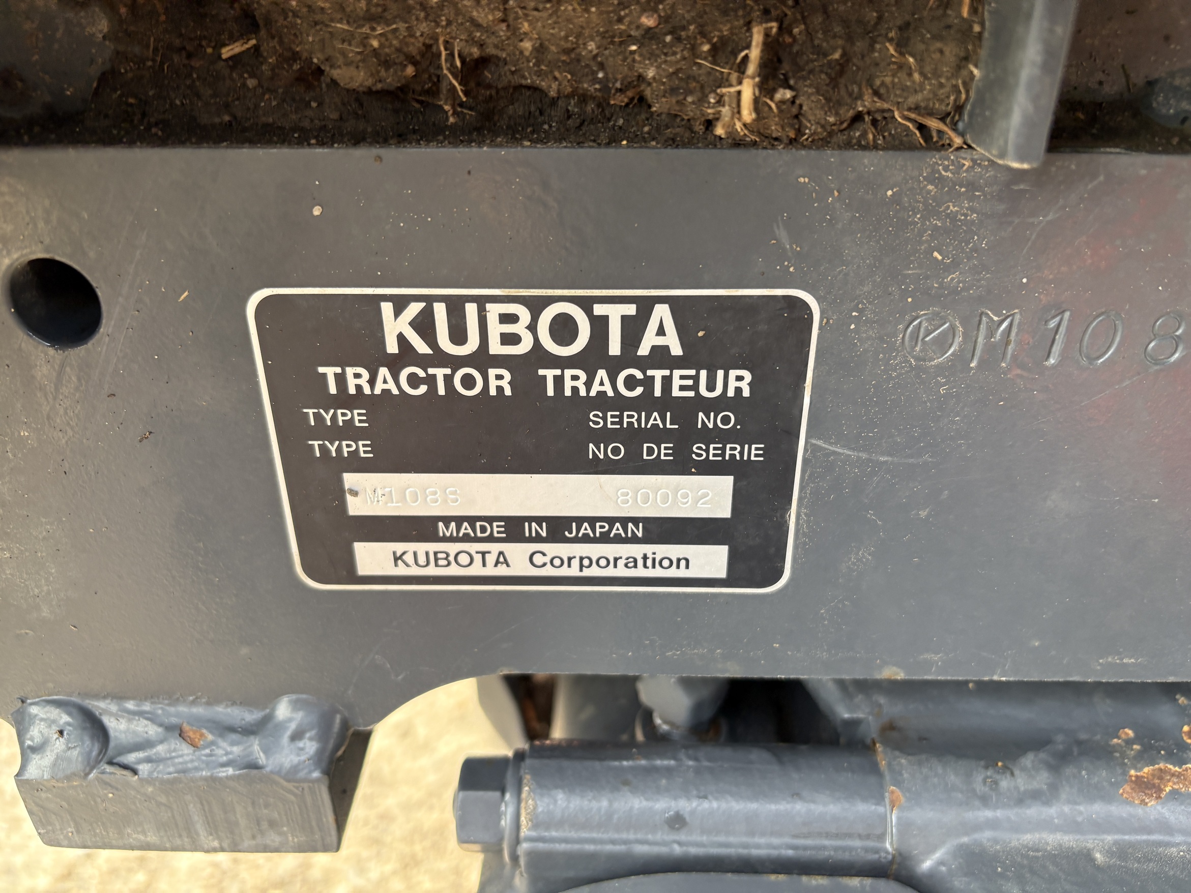 2016 Kubota M108 Tractor