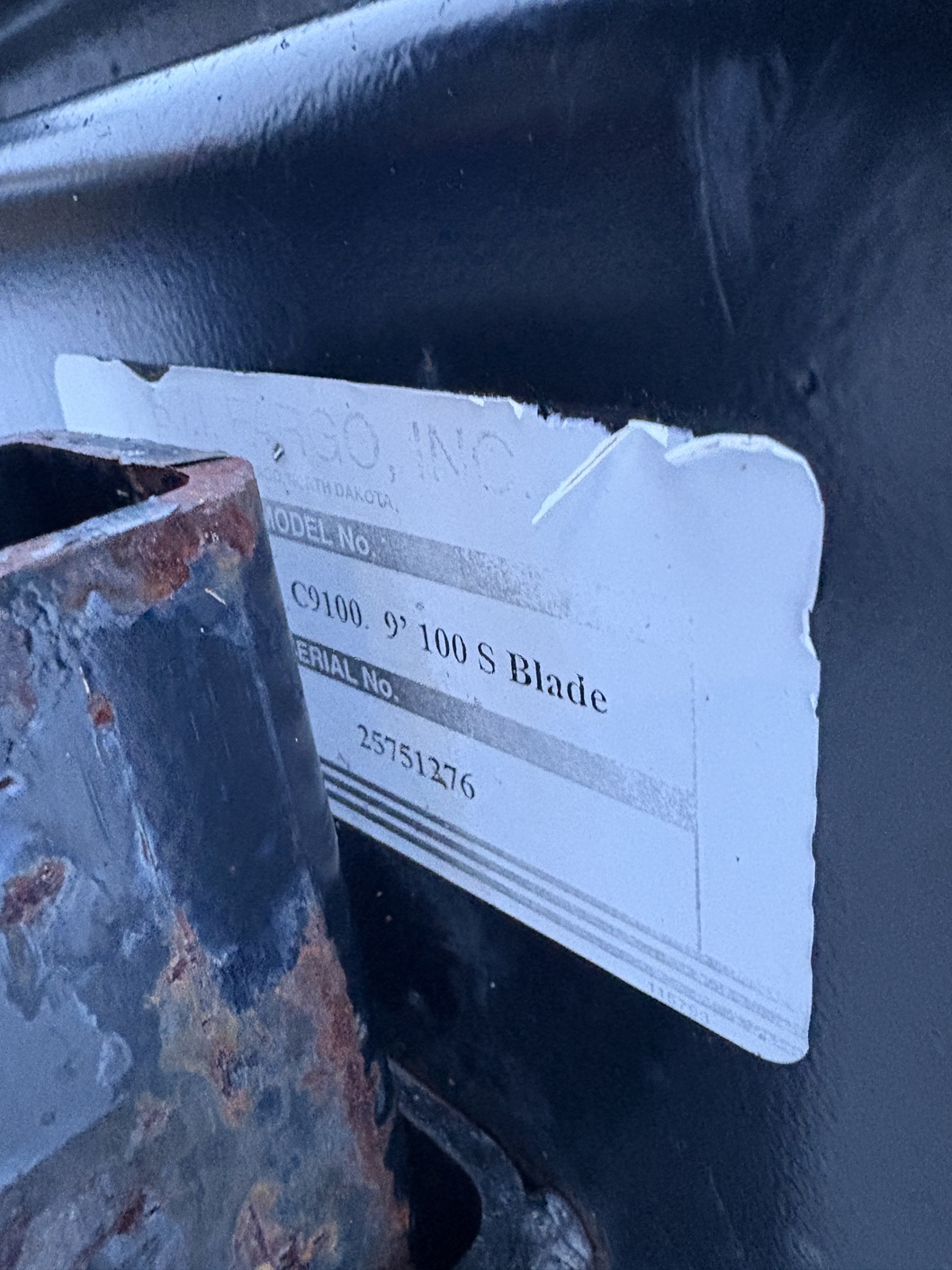 2016 Farm King C9100 Blade Rear