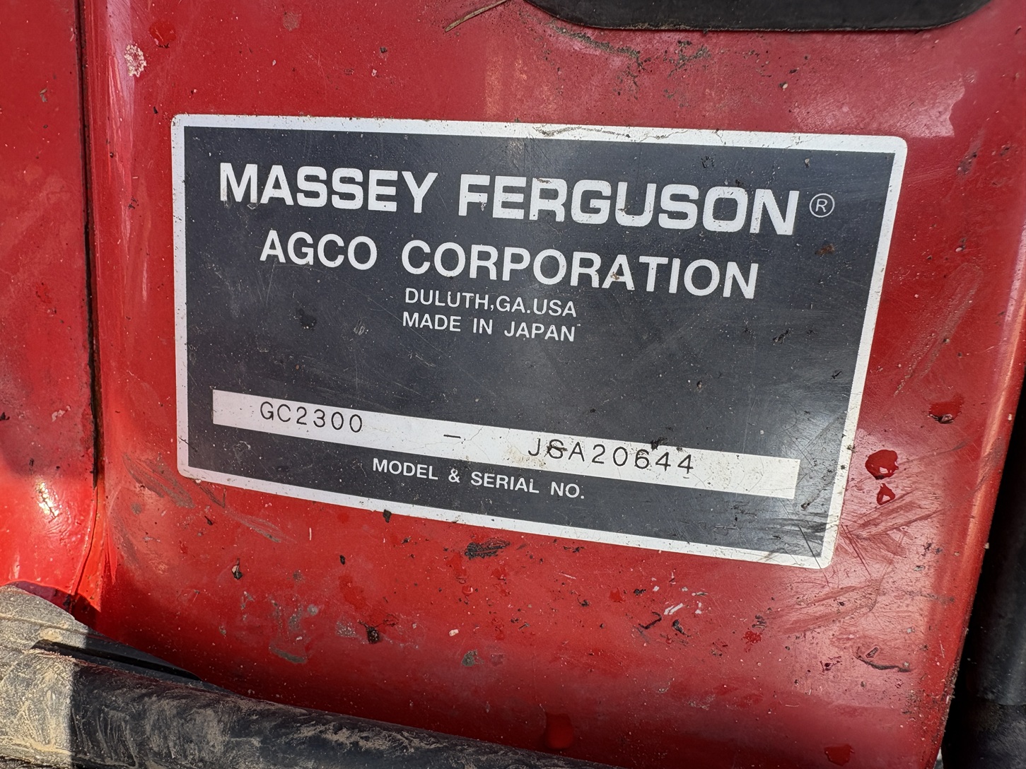 2007 Massey Ferguson GC2300 Tractor