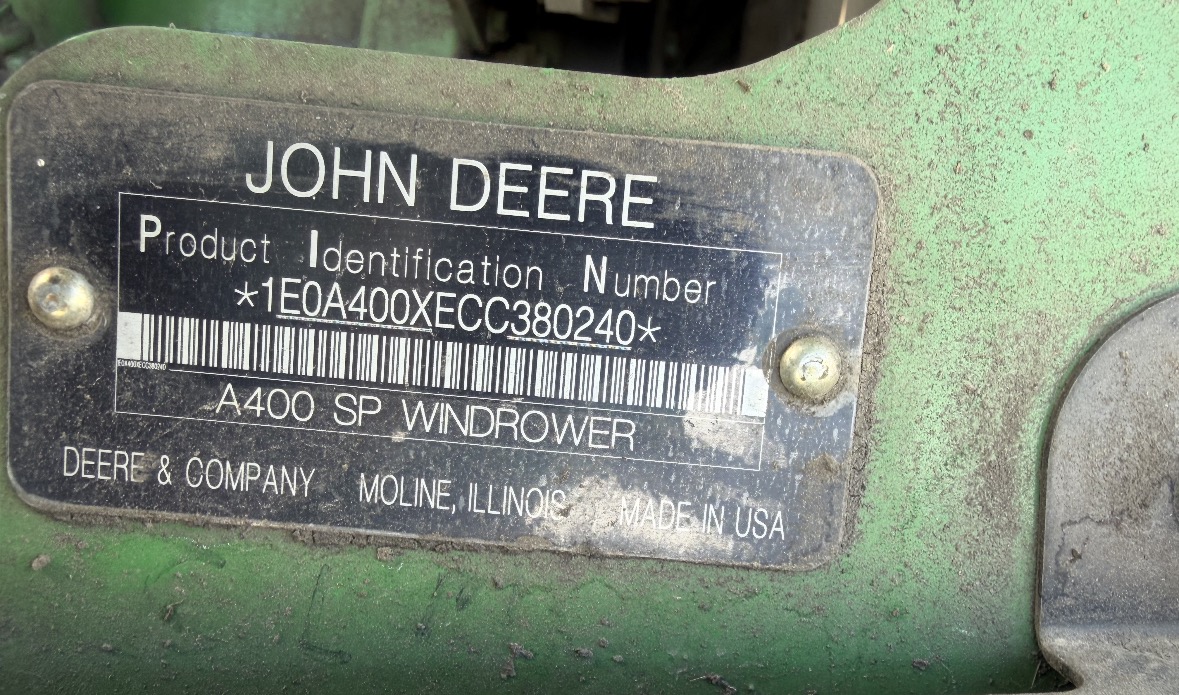 2012 John Deere A400 Windrower