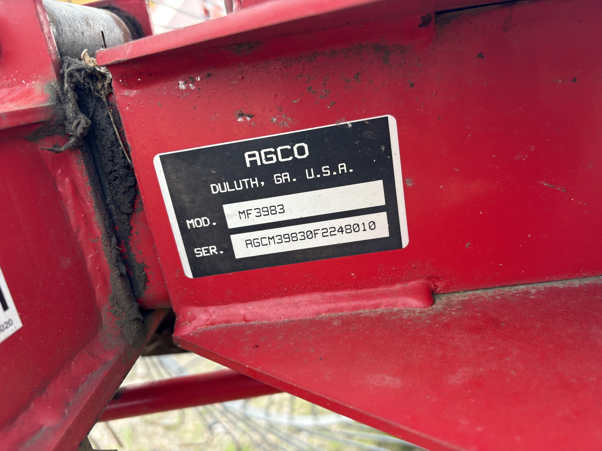 2015 Massey Ferguson 3983 Rake
