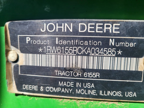 2019 John Deere 6155R Tractor