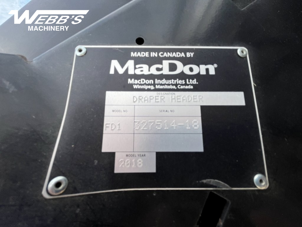 2018 MacDon FD140 Header Combine