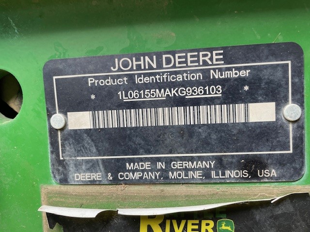 2019 John Deere 6155M Tractor