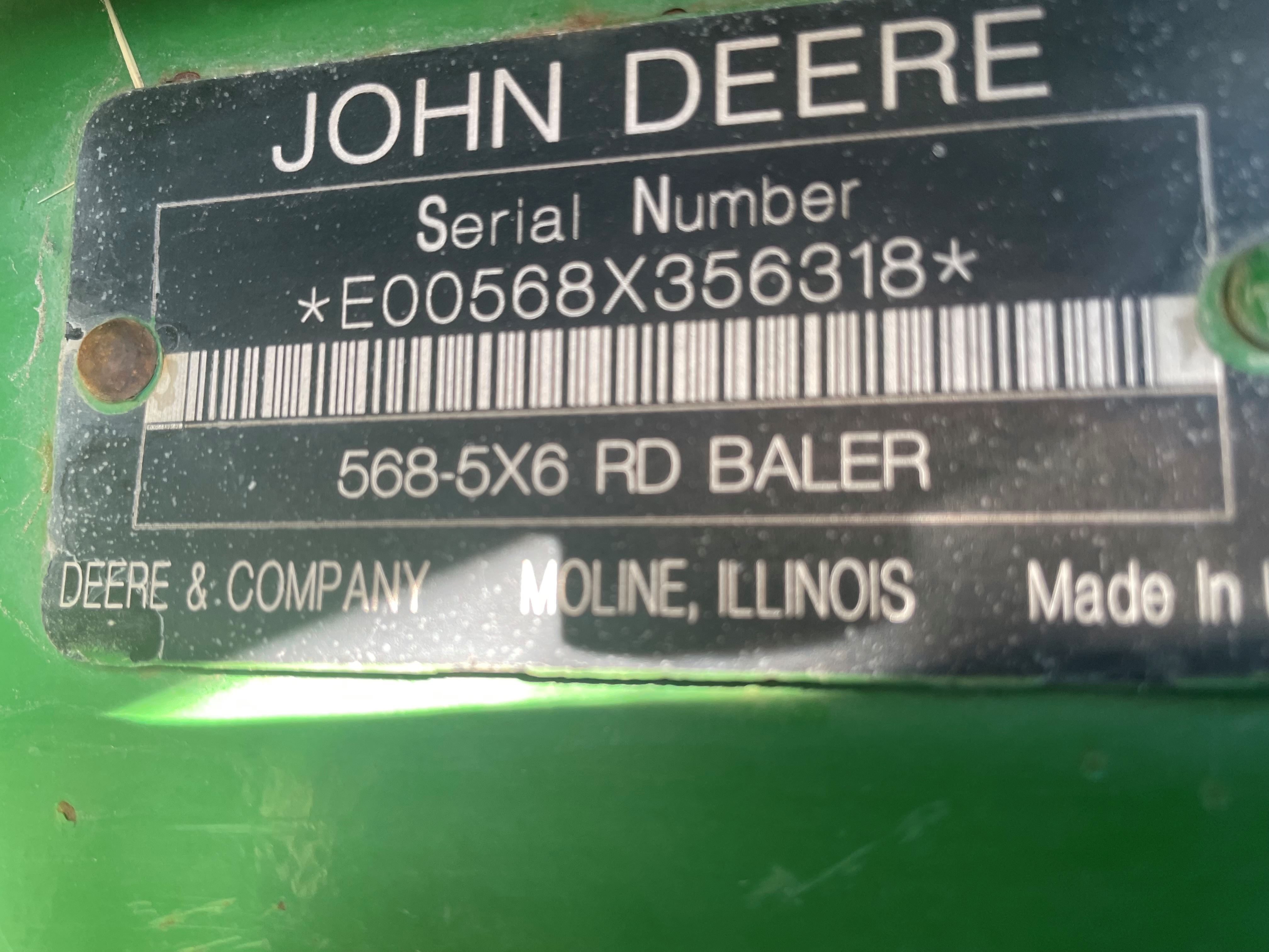 2008 John Deere 568 Baler/Round