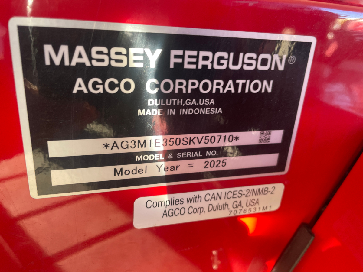 2025 Massey Ferguson 1E.35HL Tractor Compact