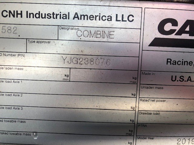 2019 Case 8250 Combine