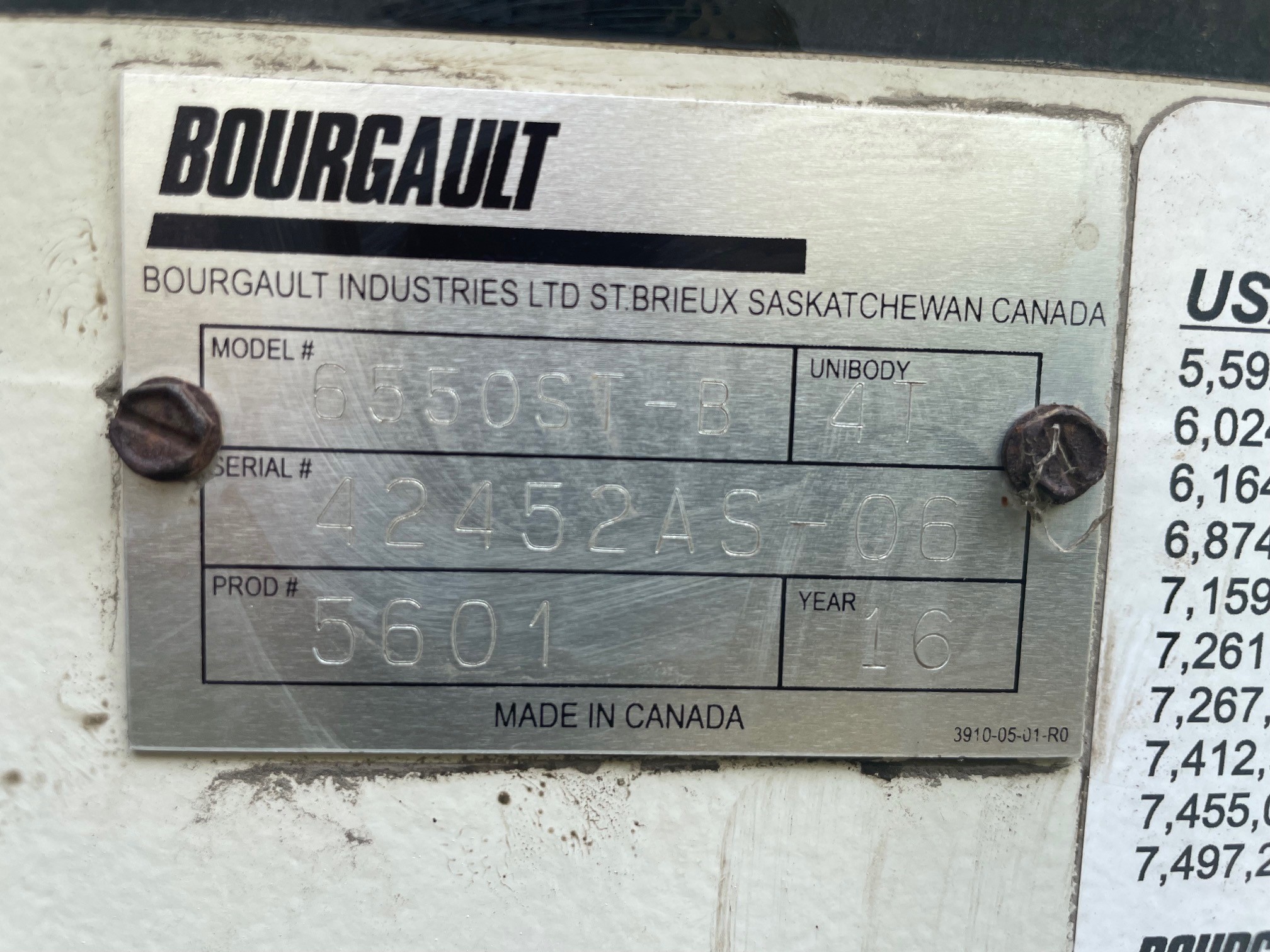 2016 Bourgault 6550 Air Tank/Cart