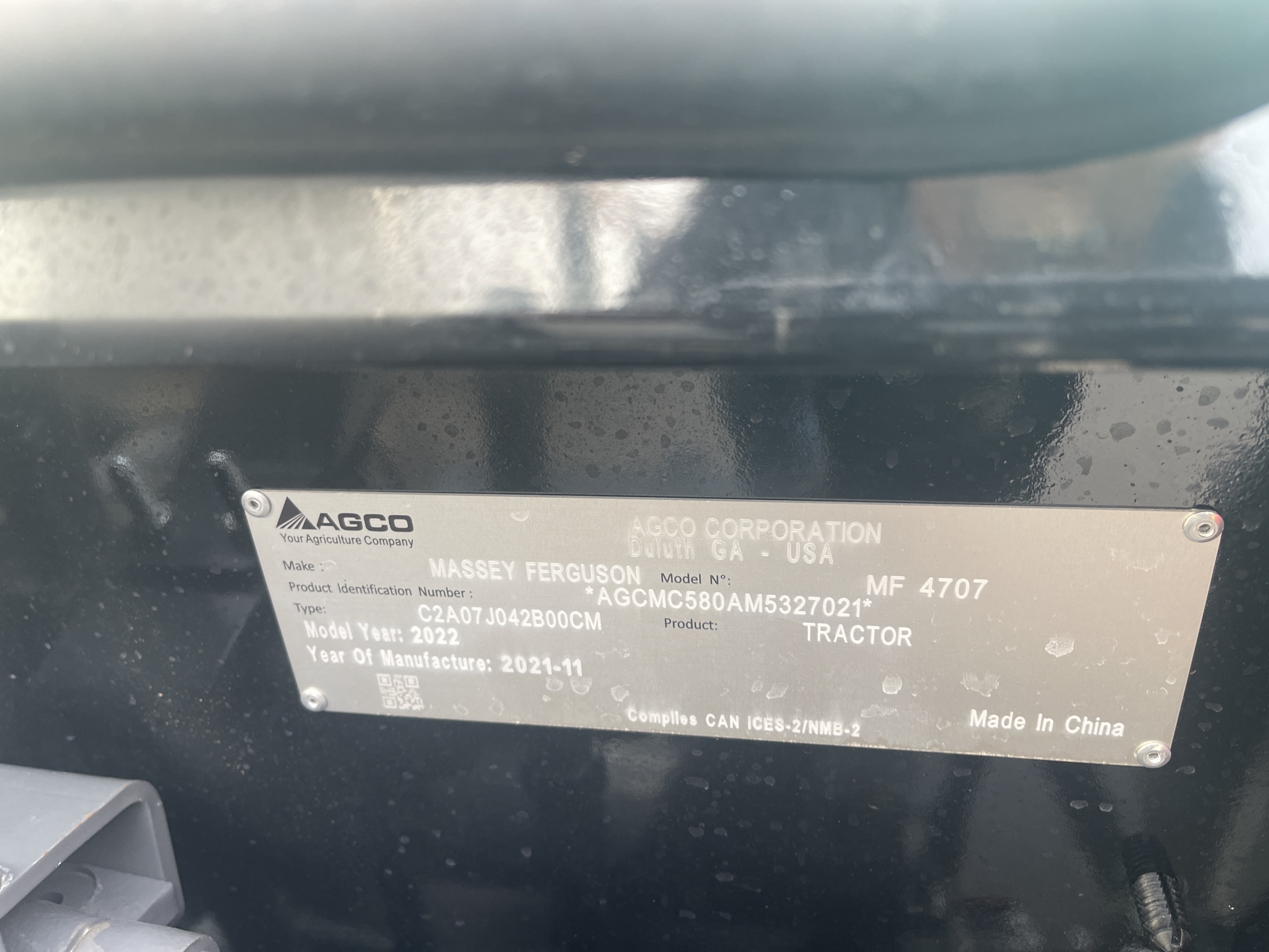 2022 Massey Ferguson 4707 Tractor