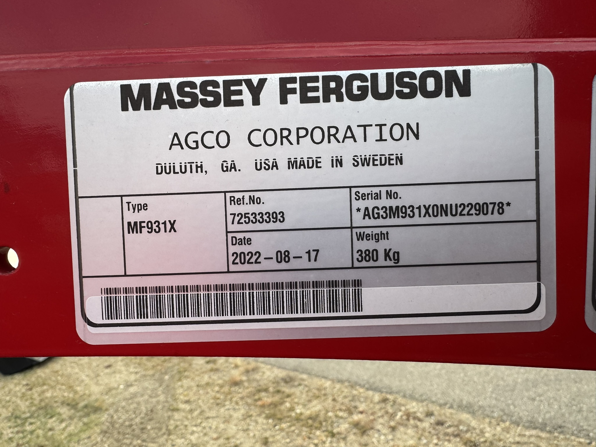 2022 Massey Ferguson 4707 Tractor