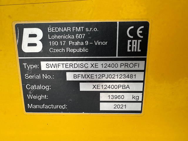 2021 BEDNAR SWIFTERDISC XE12400 PROFI Compact Disc