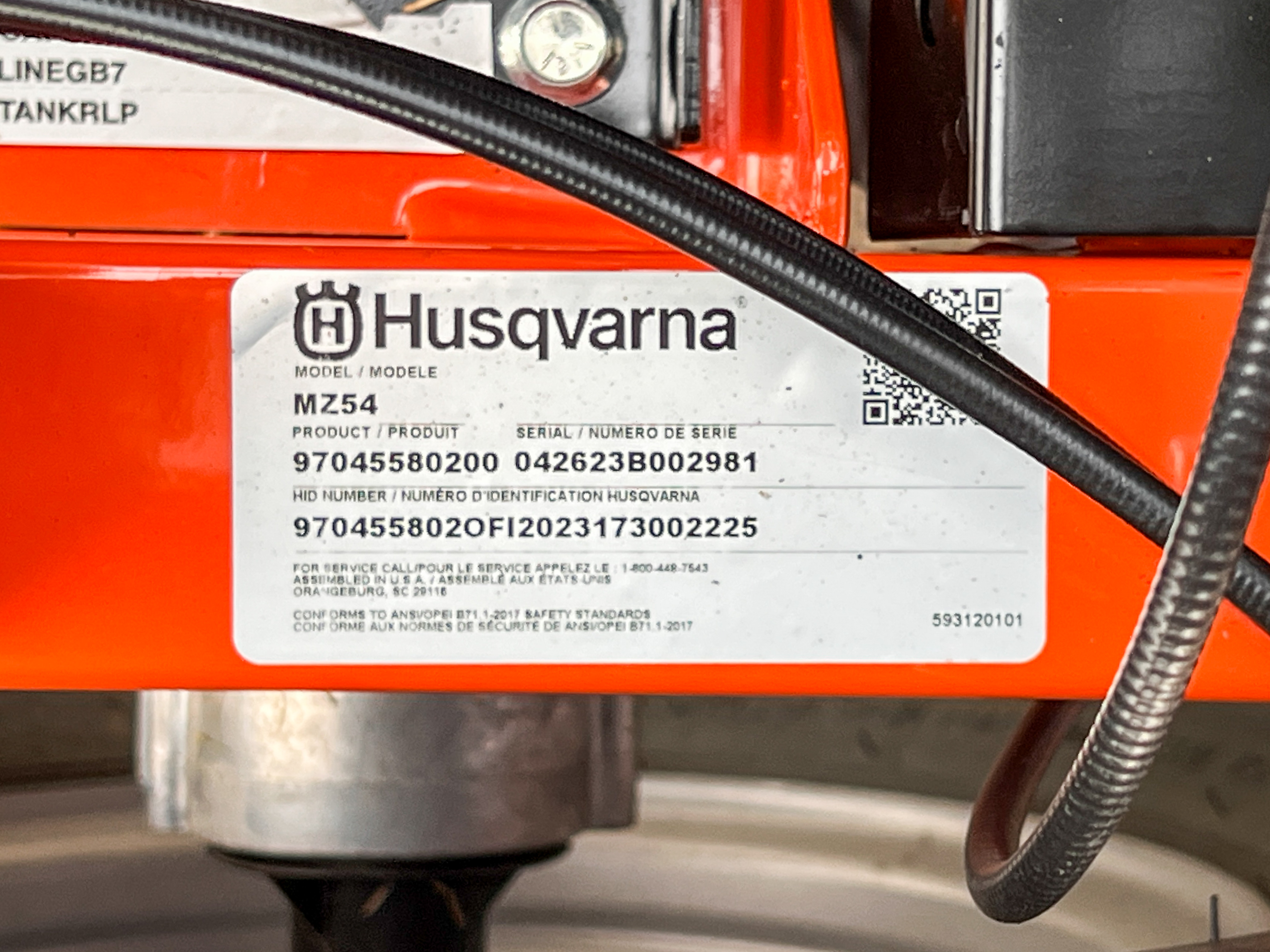 2023 Husqvarna MZ54 Mower/Zero Turn