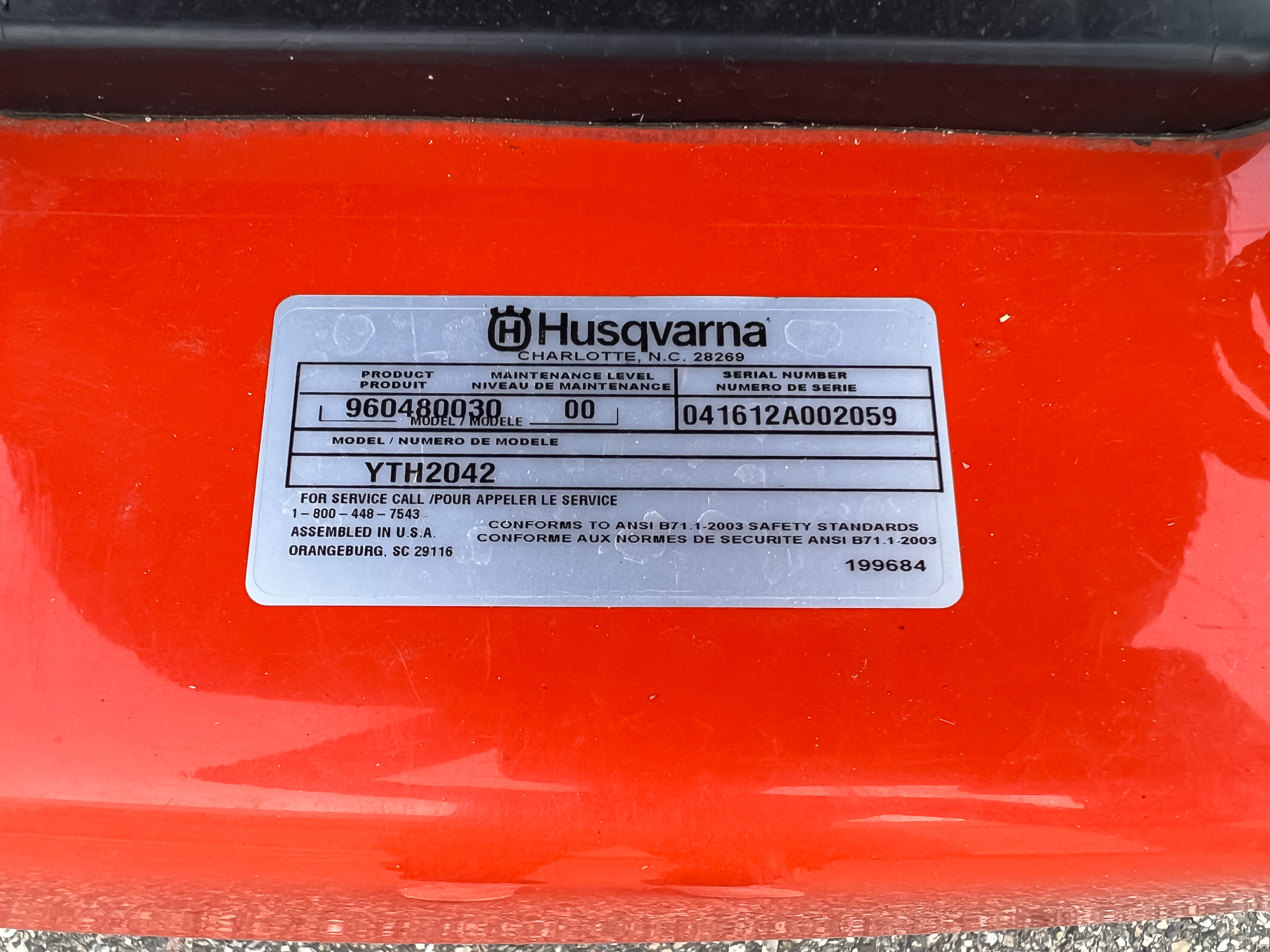 2012 Husqvarna YTH2042 Lawn Tractor