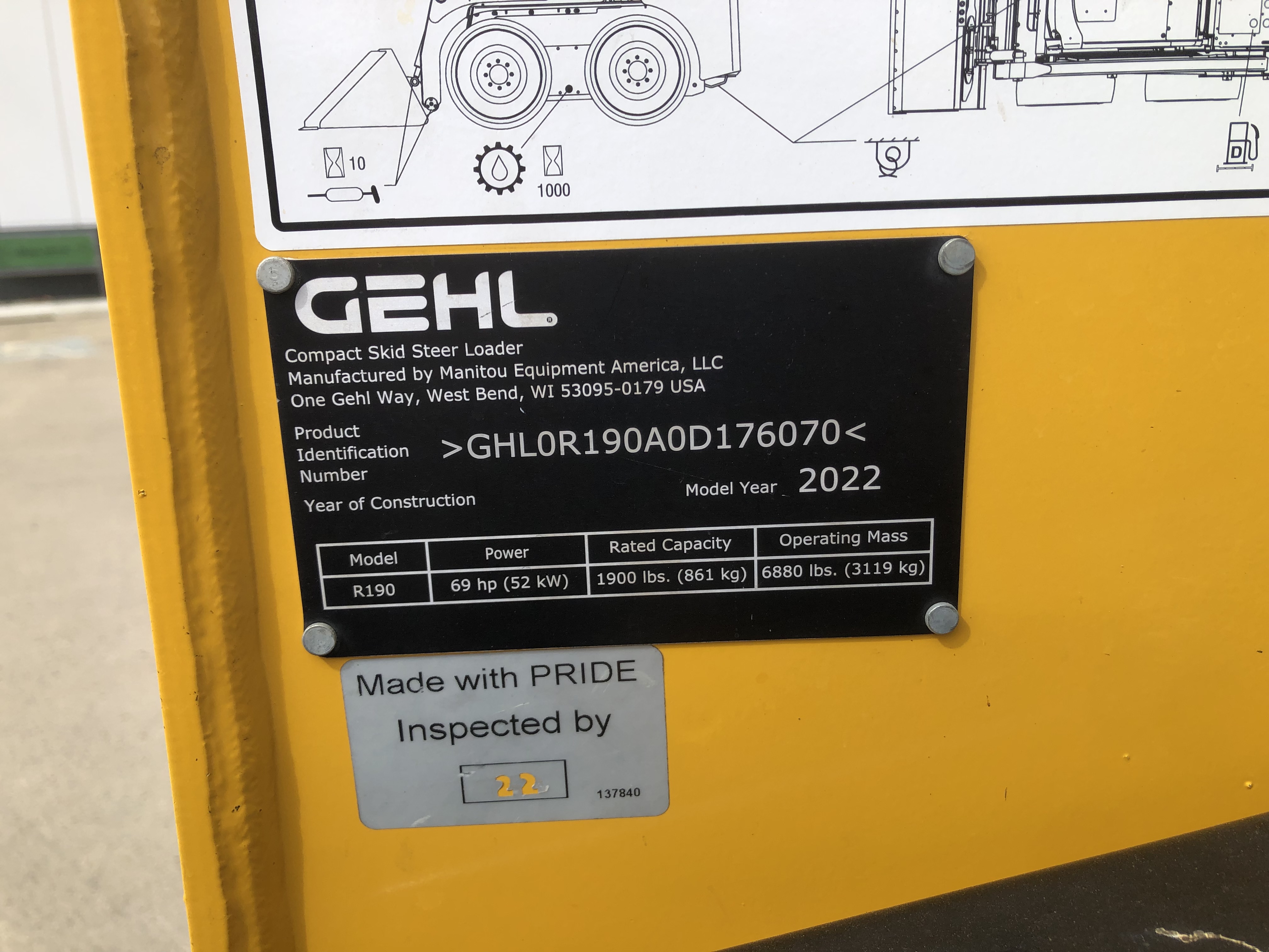 2021 Gehl R190 Skid Steer Loader