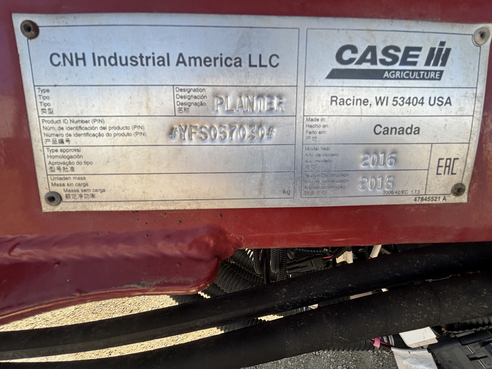 2016 Case IH Precision Air 4585 Air Seeder