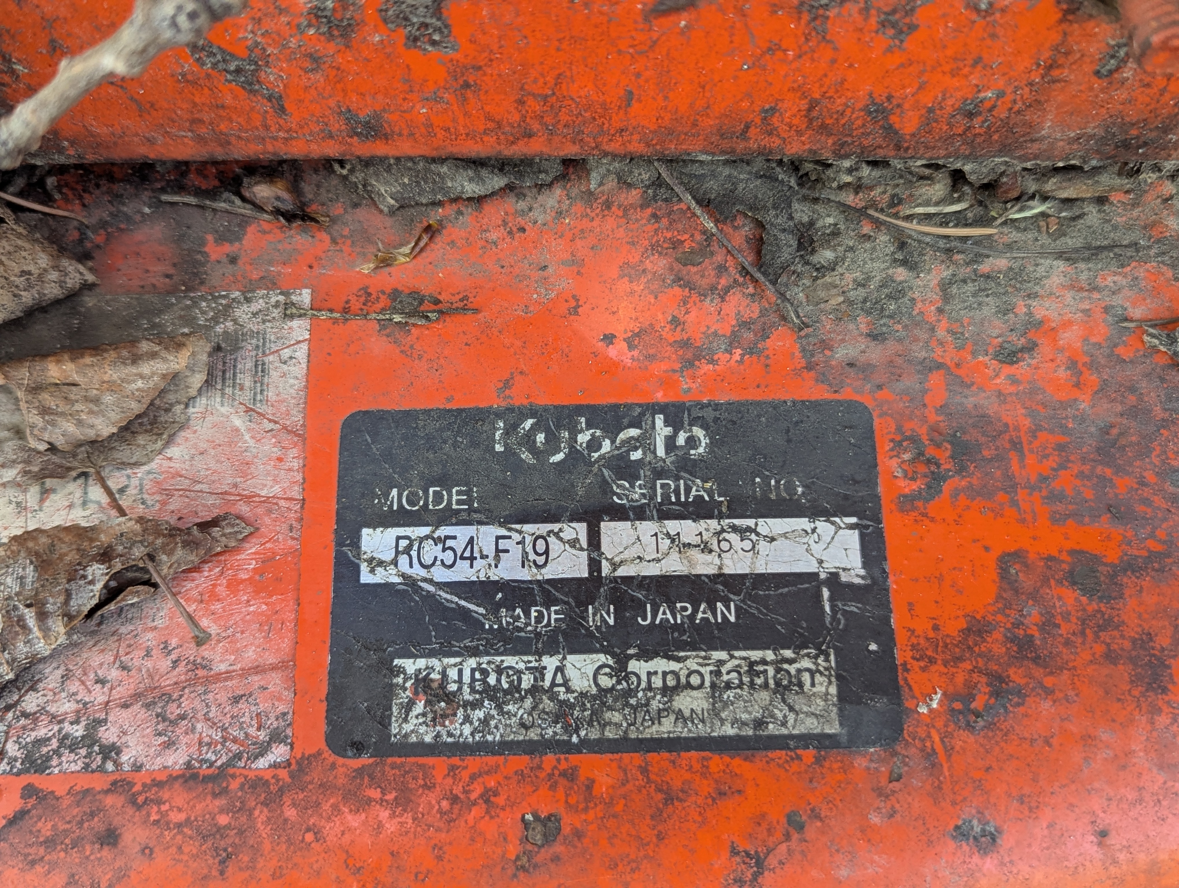 Kubota GF1800 Mower/Front Deck