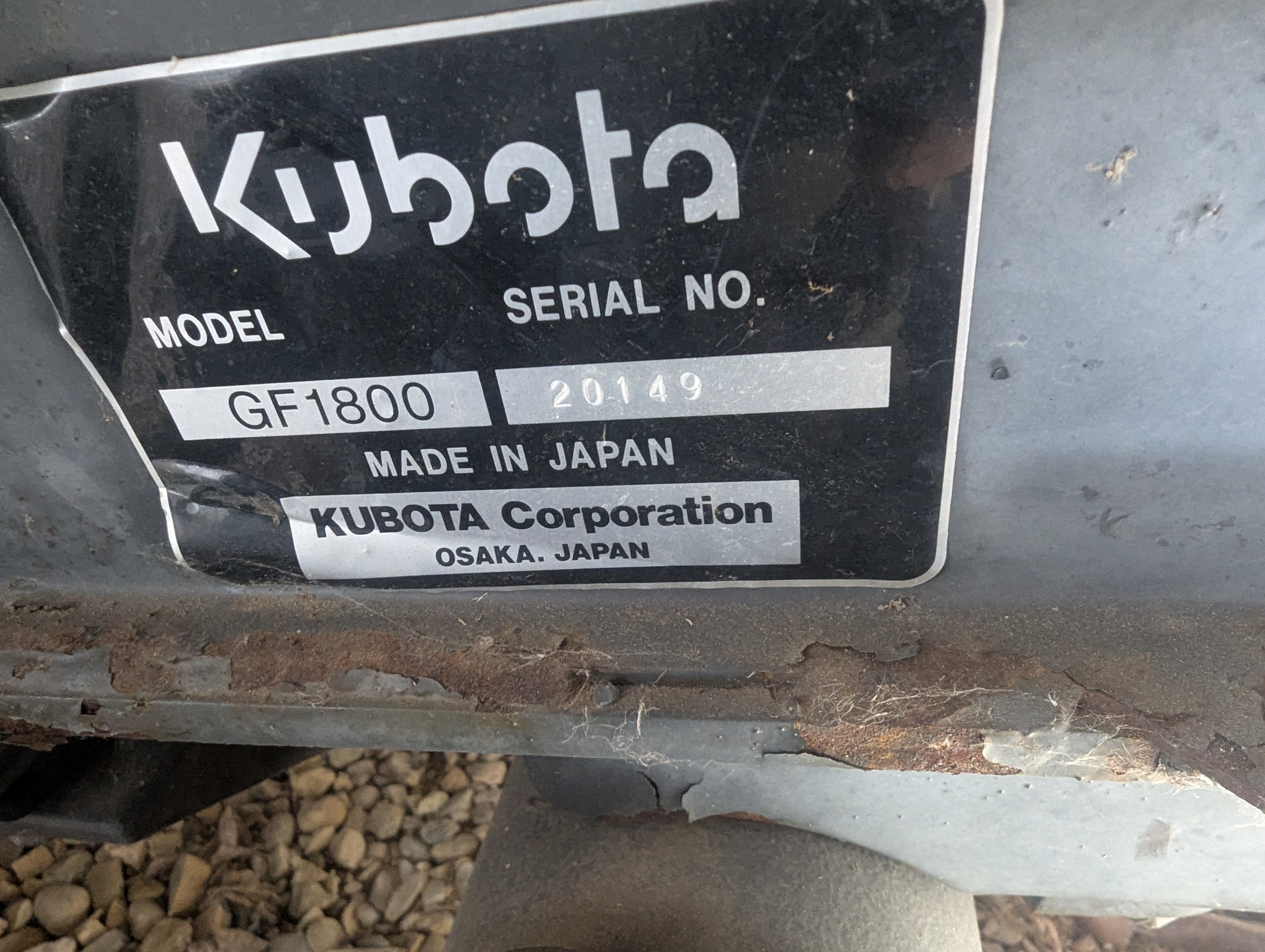 Kubota GF1800 Mower/Front Deck