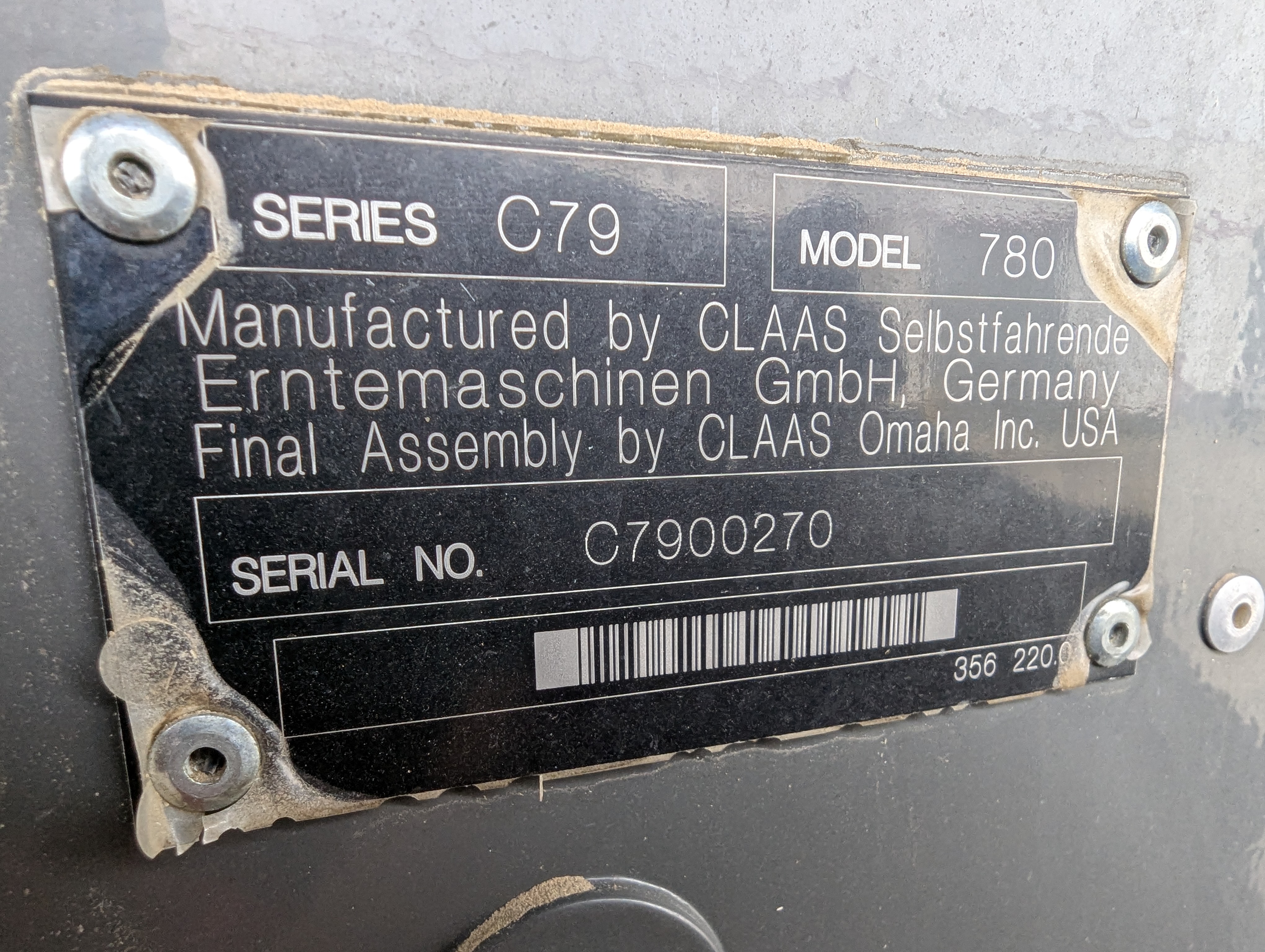 2016 CLAAS 780TT Combine