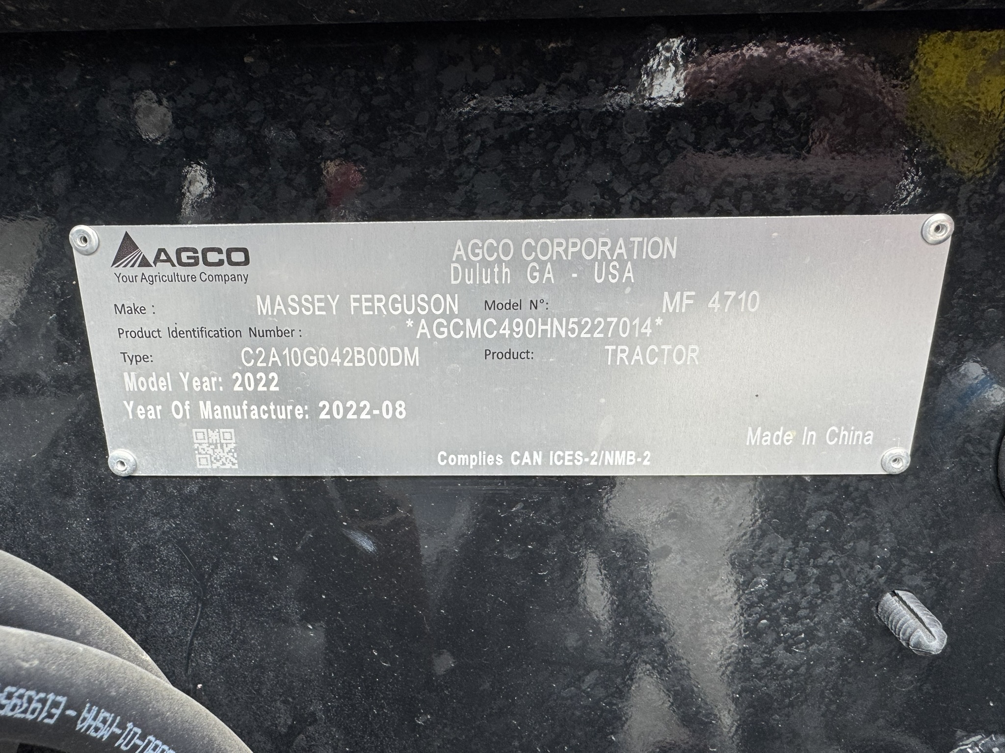 2022 Massey Ferguson 4710 Tractor