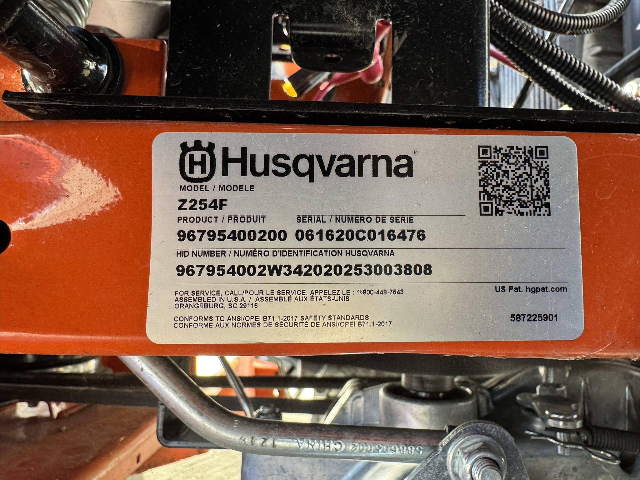 2020 Husqvarna Z254F Mower/Zero Turn