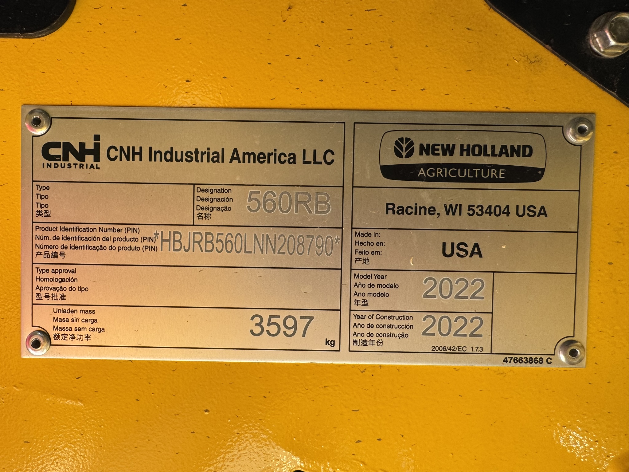 2022 New Holland Rollbelt 560 Baler/Round