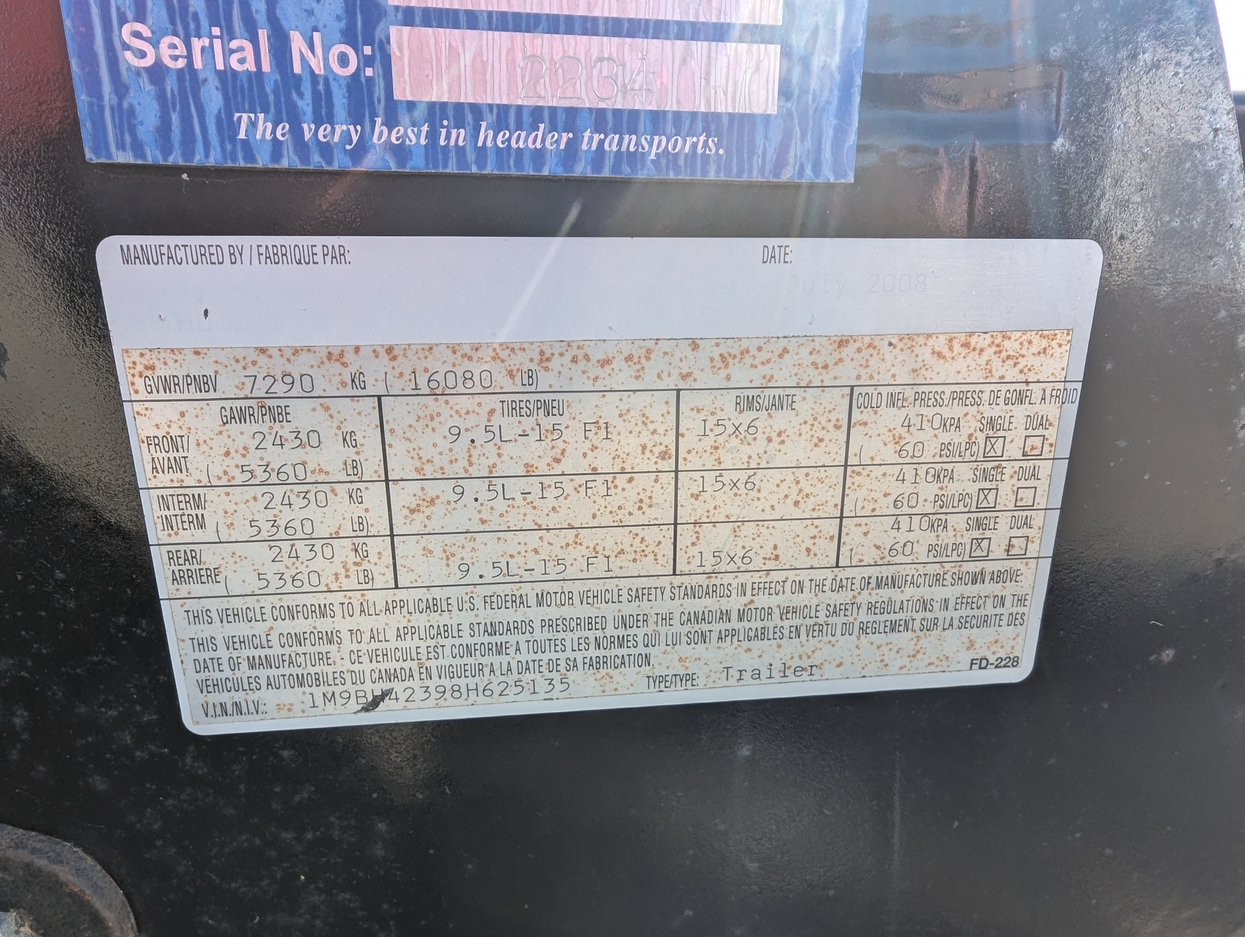 Stud King MD42 Header Transport