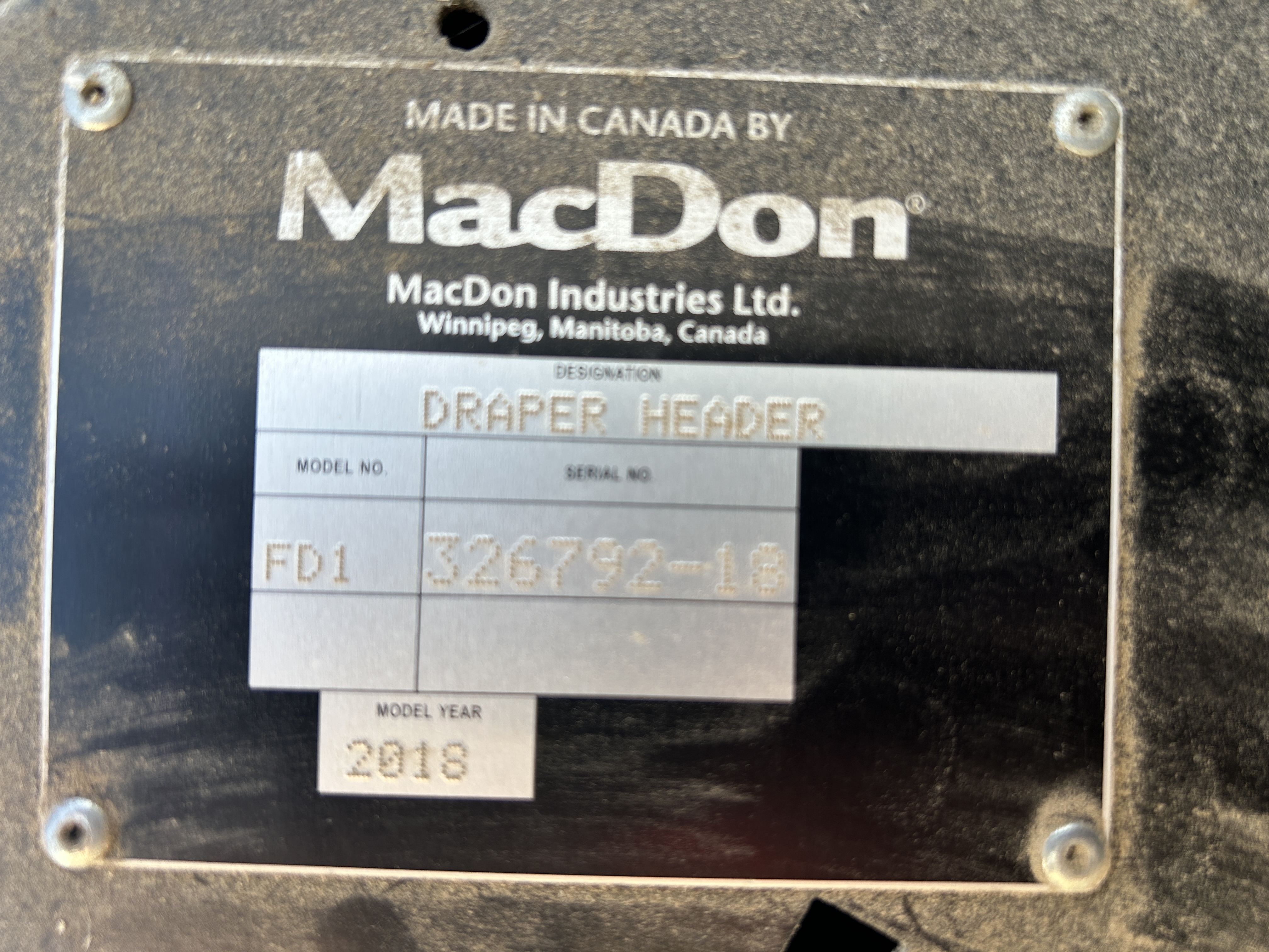 2018 MacDon FD135 Header Combine