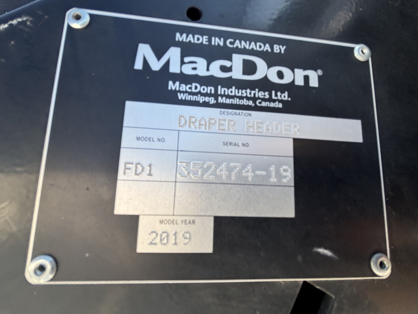 2019 MacDon FD140 Header Combine