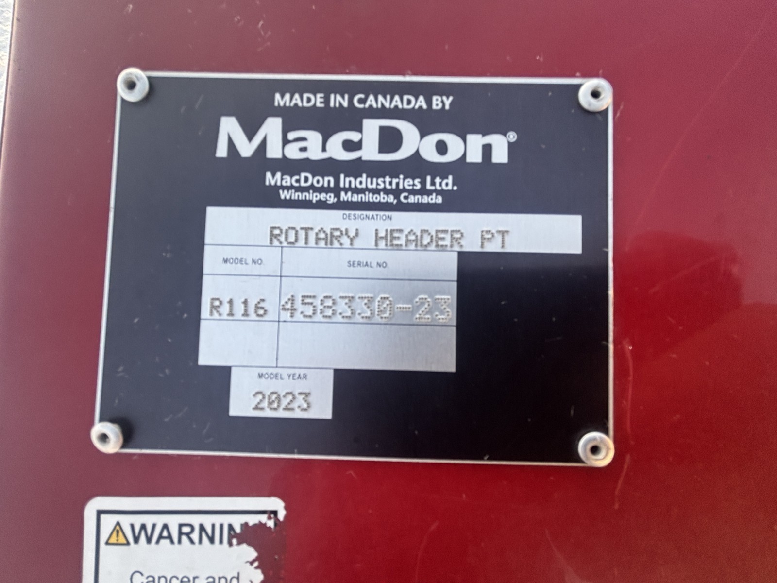 2023 MacDon R116PT Mower Conditioner/Disc