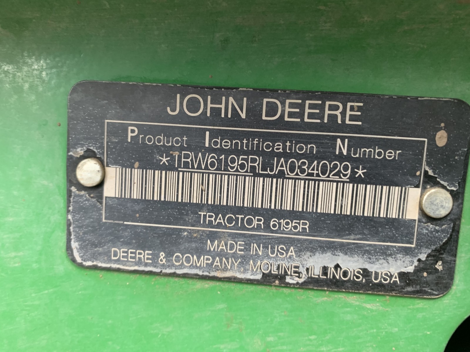 2018 John Deere 6195R Tractor