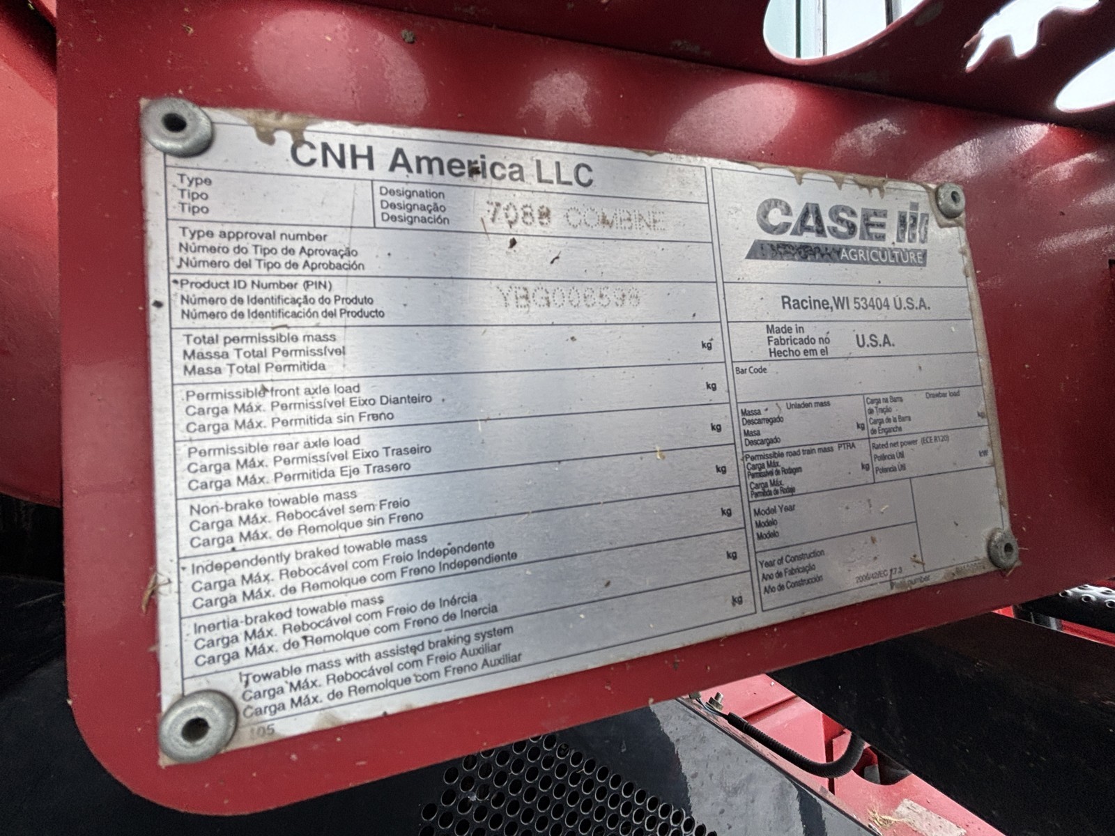 2011 Case IH 7088 Combine