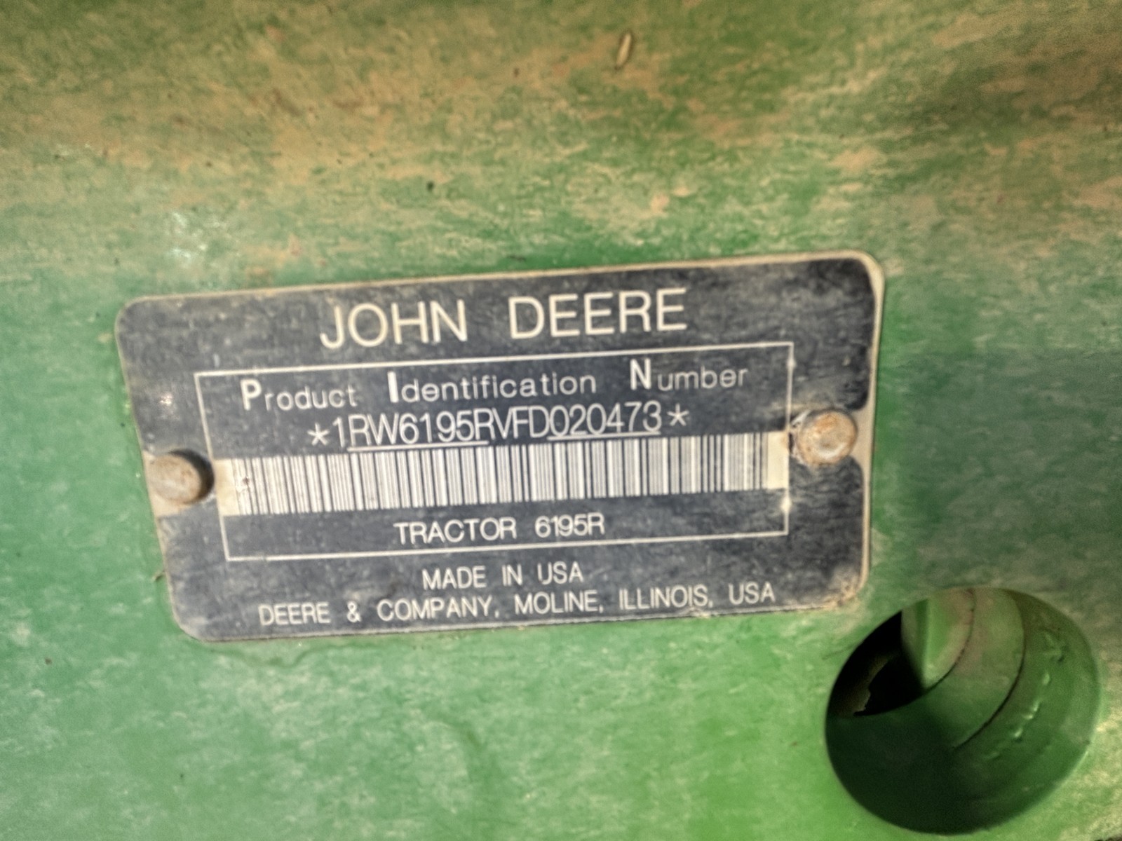 2015 John Deere 6195R Tractor
