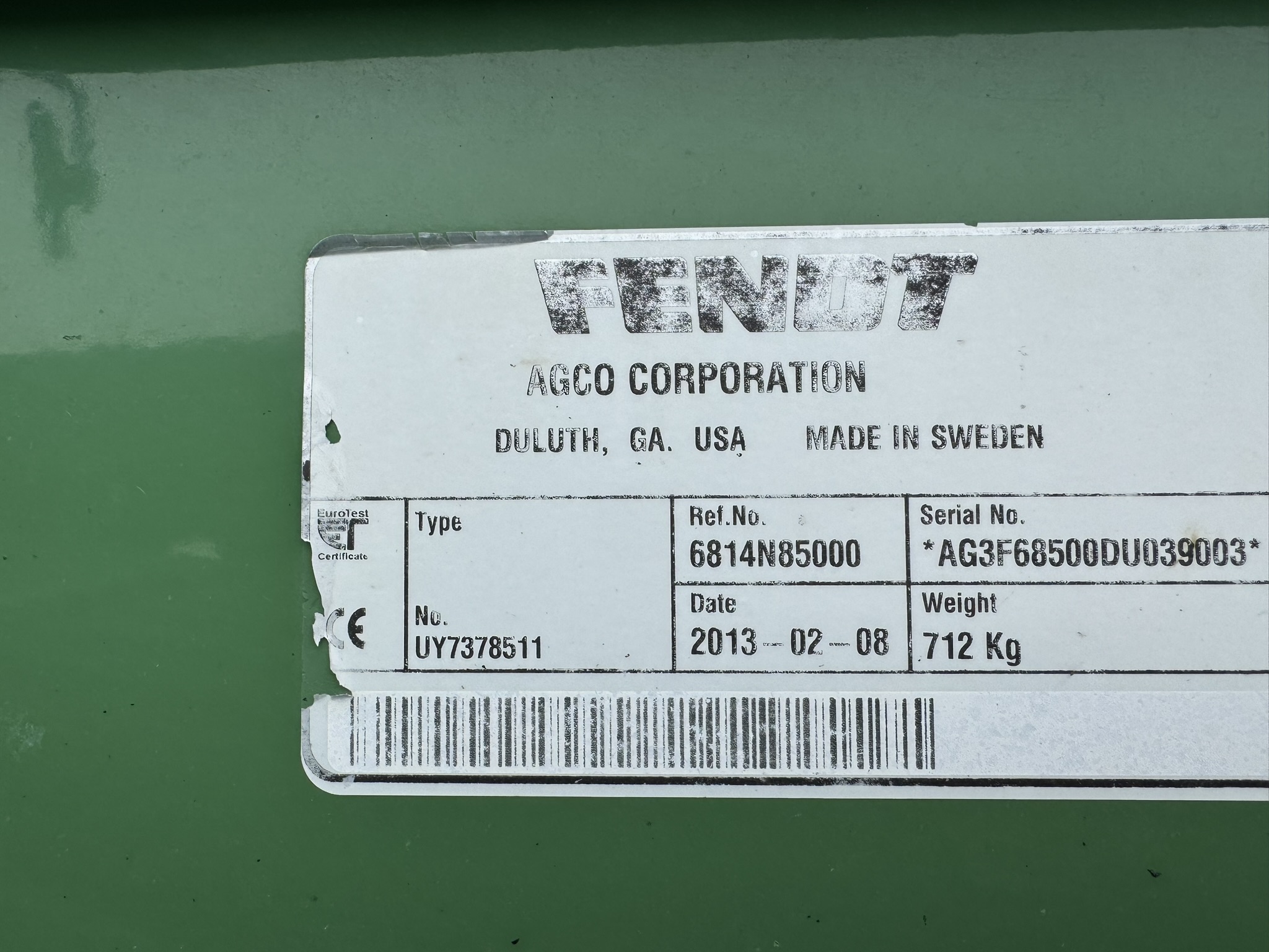 2012 Fendt 714 Tractor