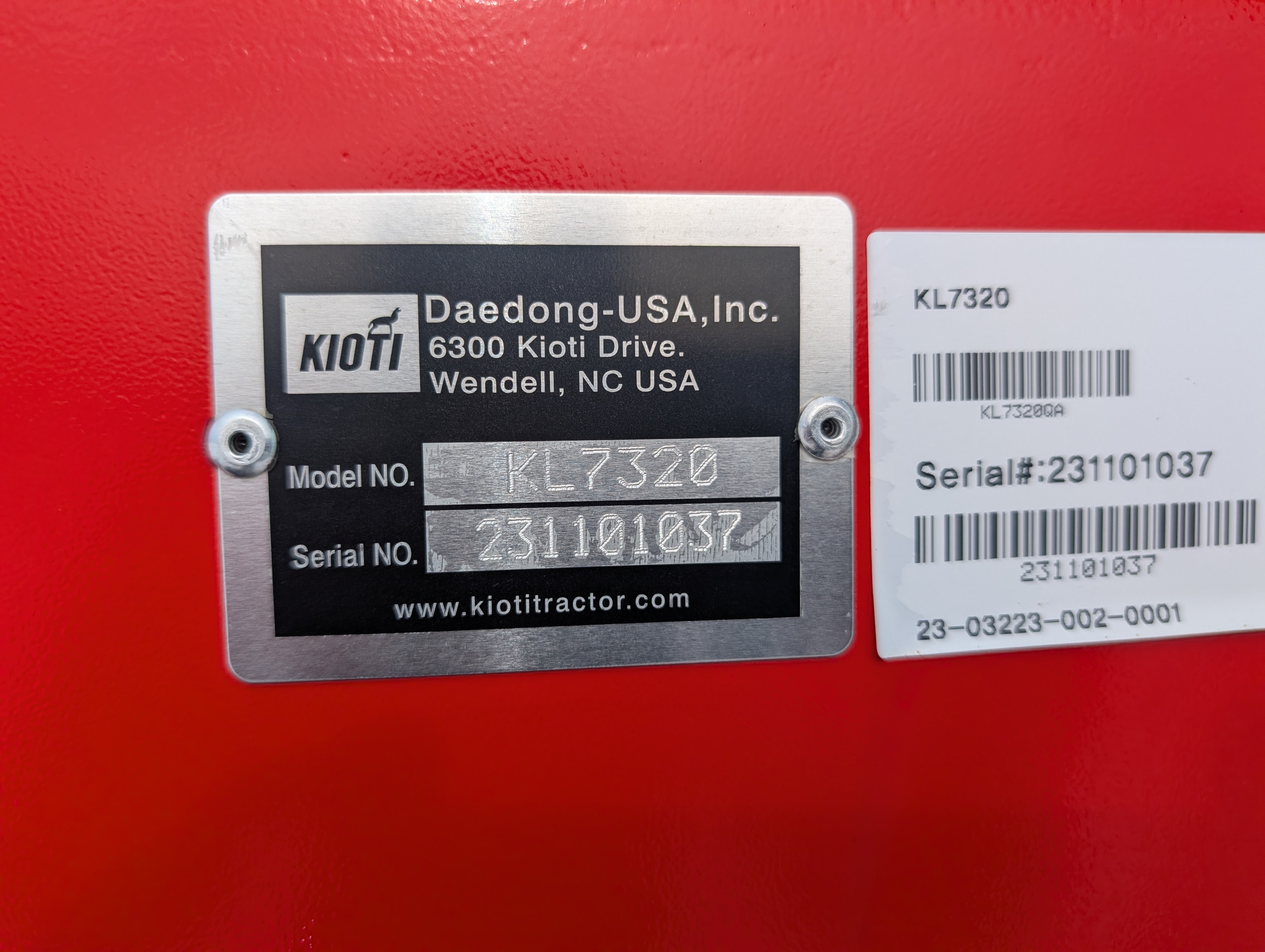 2024 Kioti RX7320 Tractor