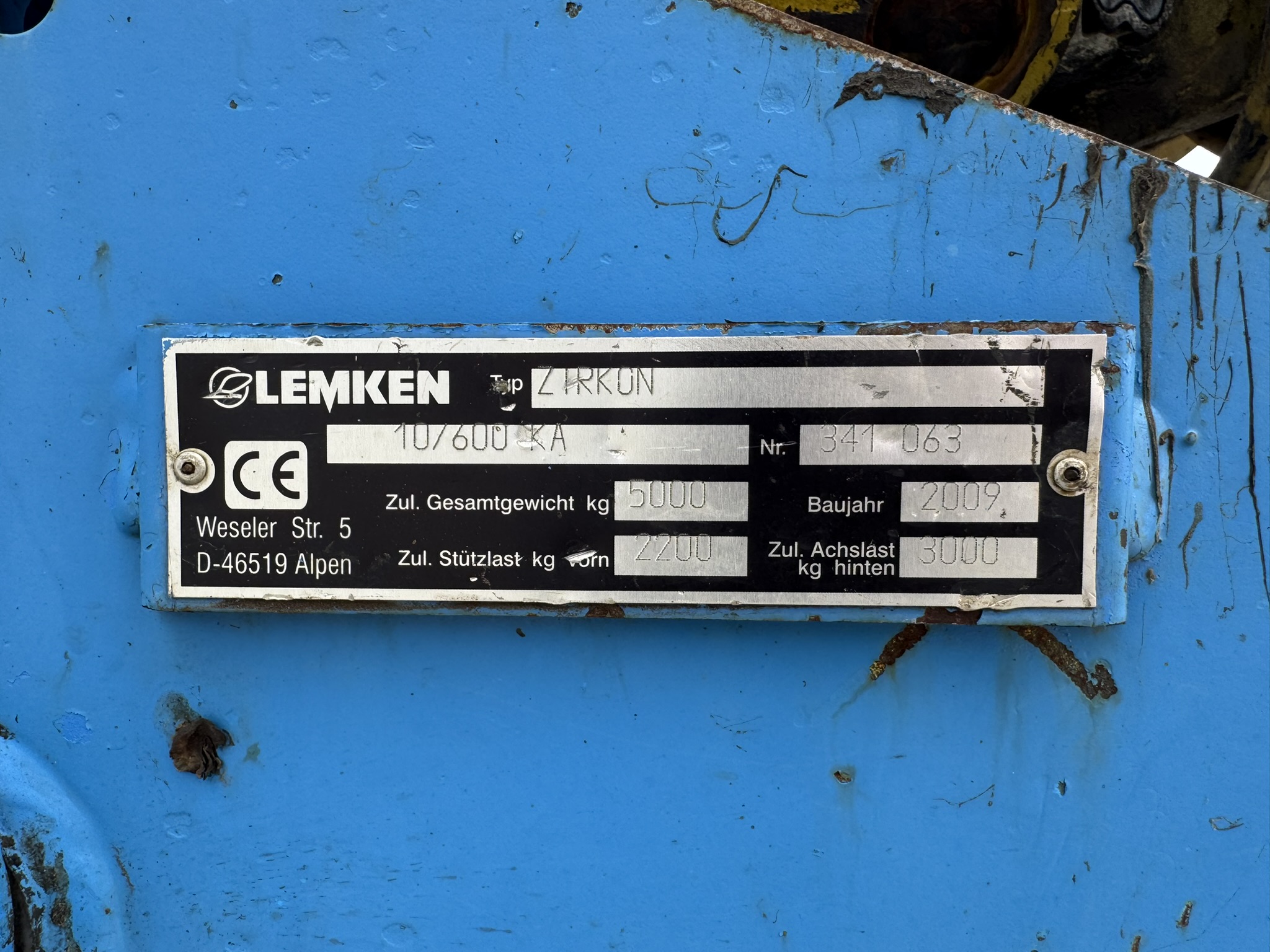 2009 LEMKEN Zirkon 10/600 Power Harrow