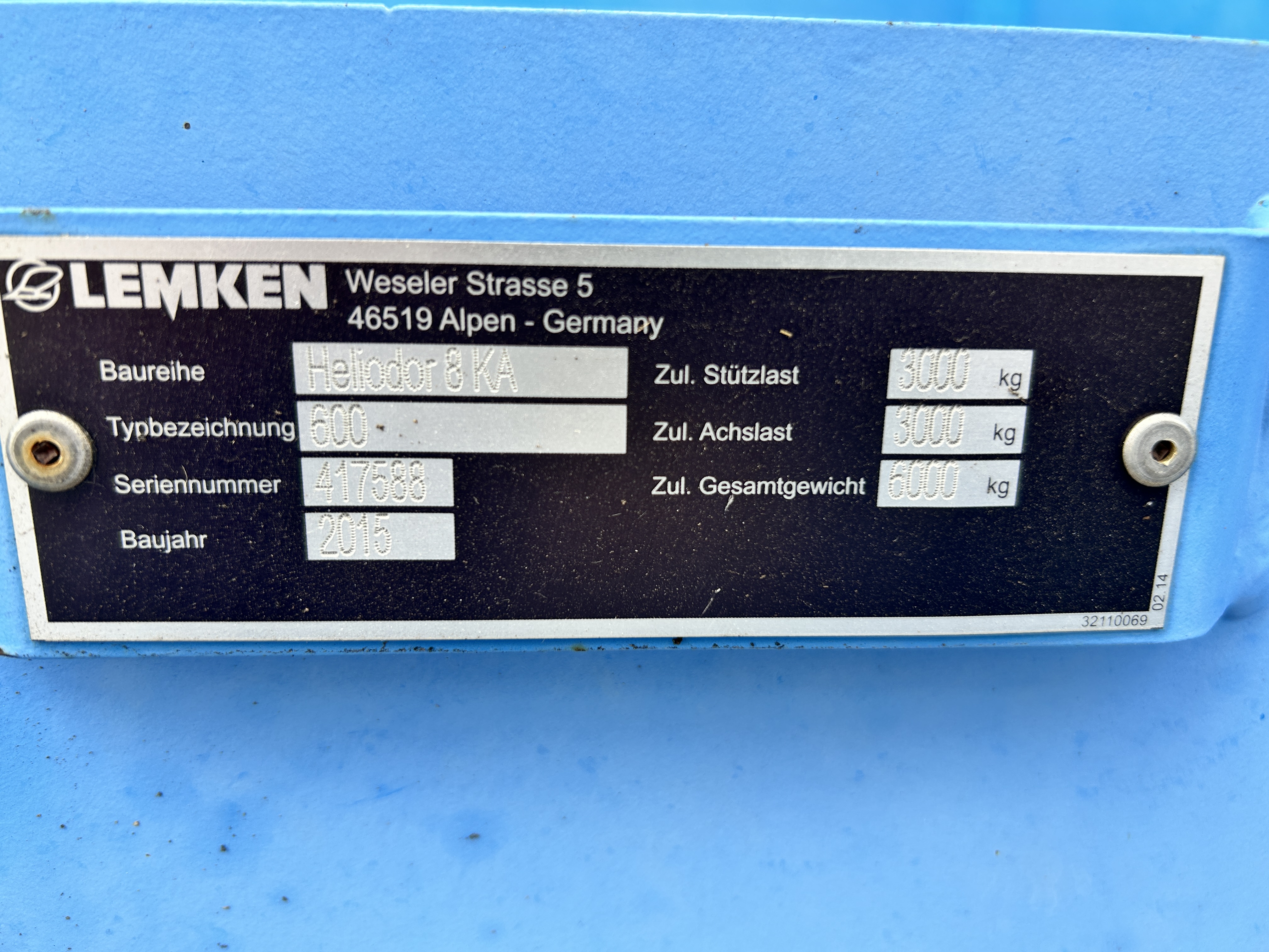 2015 LEMKEN Heliodor 8/600 Disk
