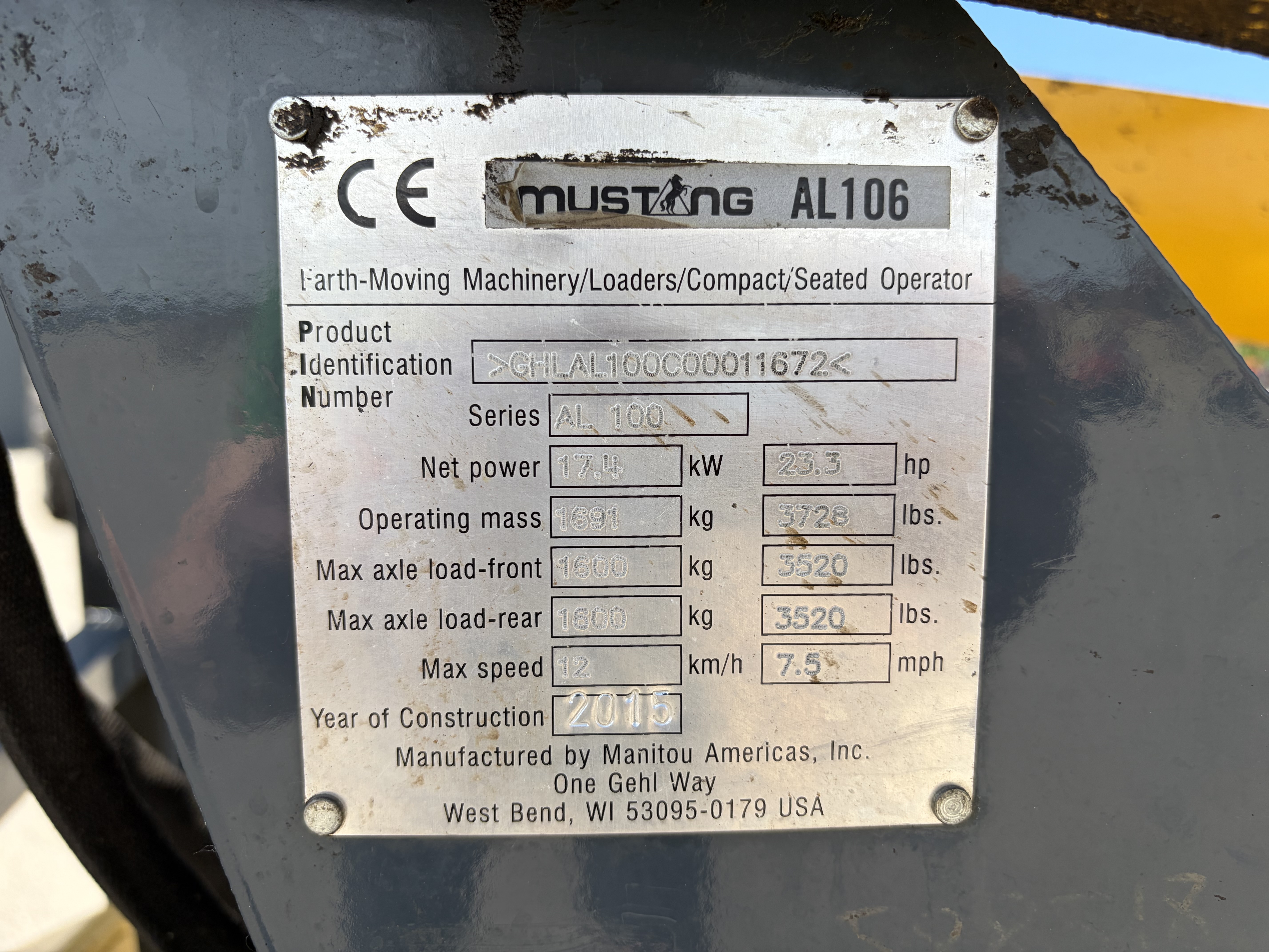 2015 Gehl AL140 Wheel Loader