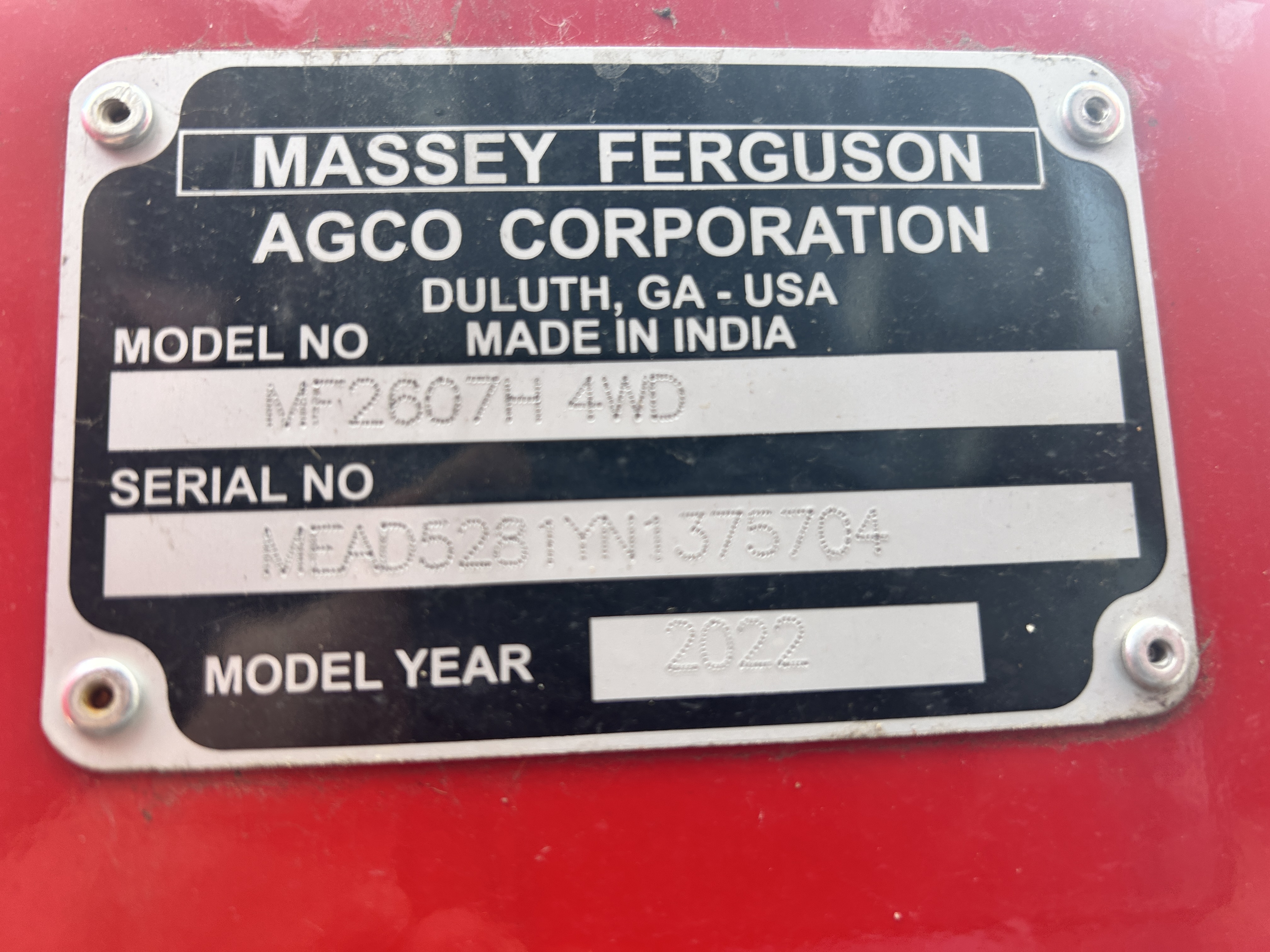 2023 Massey Ferguson 2607H Tractor