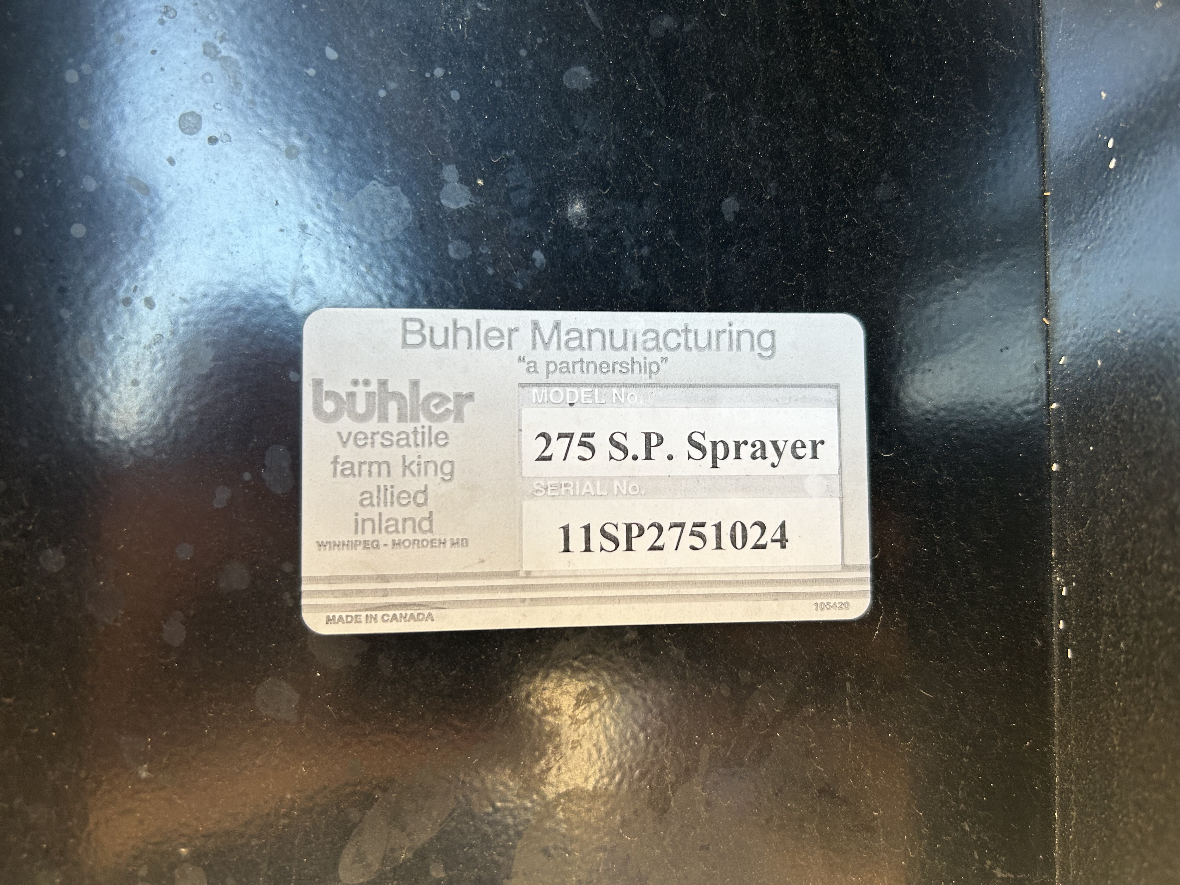 2011 Versatile SX275 Sprayer/High Clearance