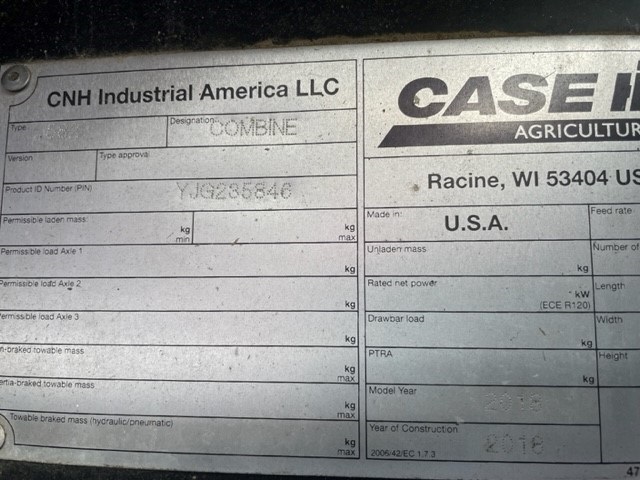 2018 Case 8240 Combine