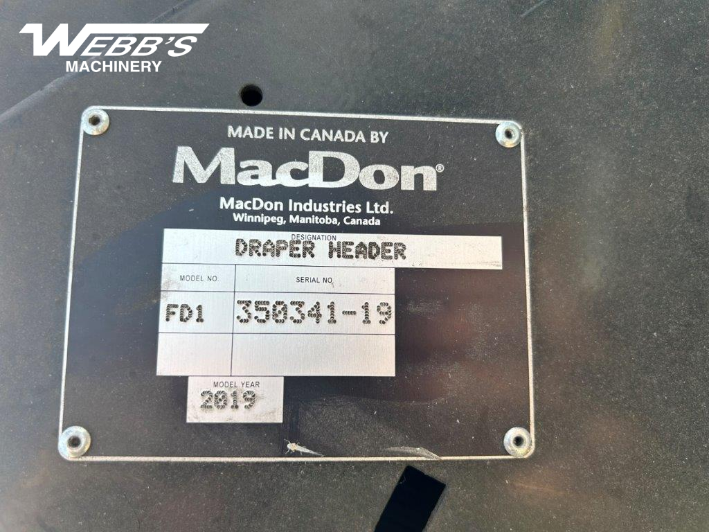 2019 MacDon FD135 Header Combine