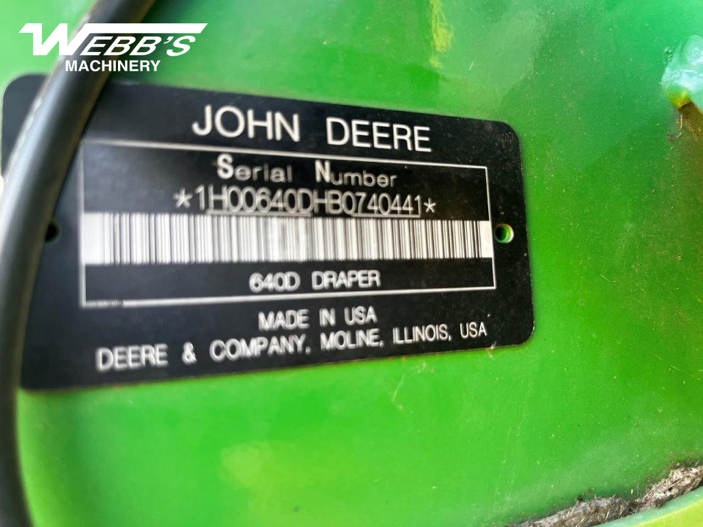 2011 John Deere 640D Header Combine