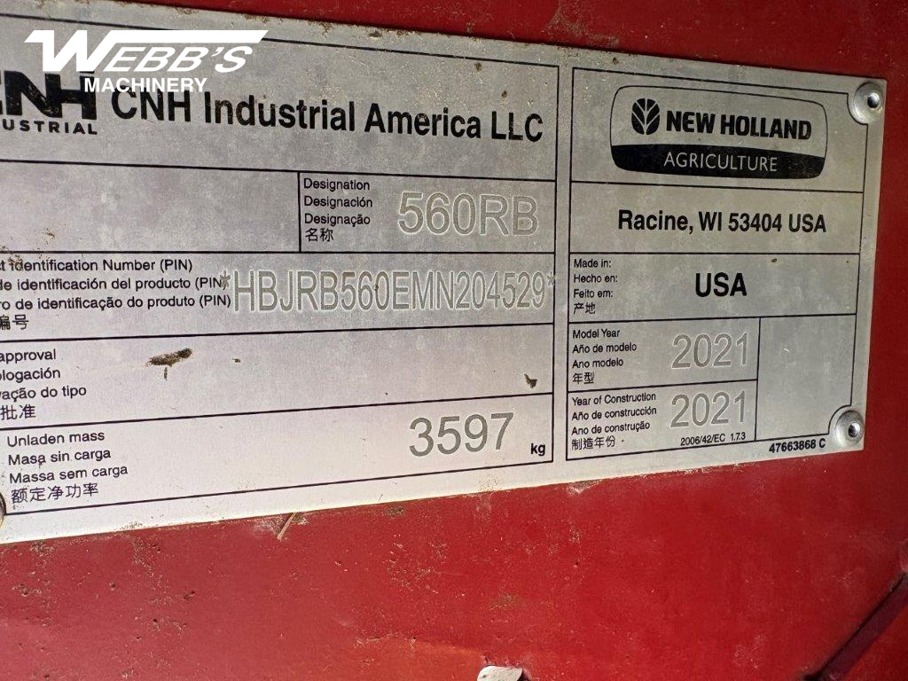 2021 New Holland Rollbelt 560 Baler/Round