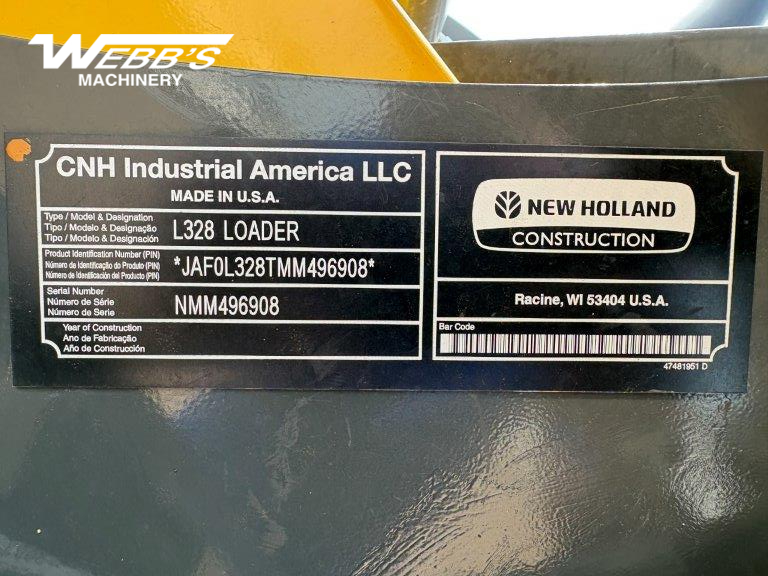 2021 New Holland L328 Skid Steer Loader