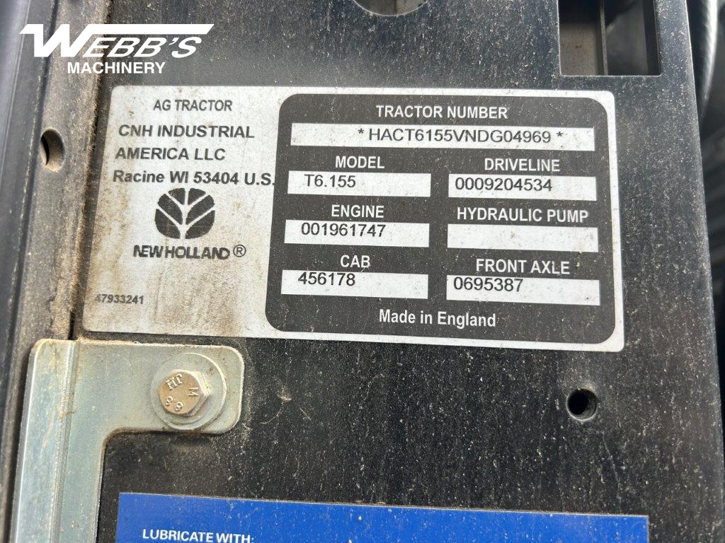 2022 New Holland T6.155 T4B Tractor