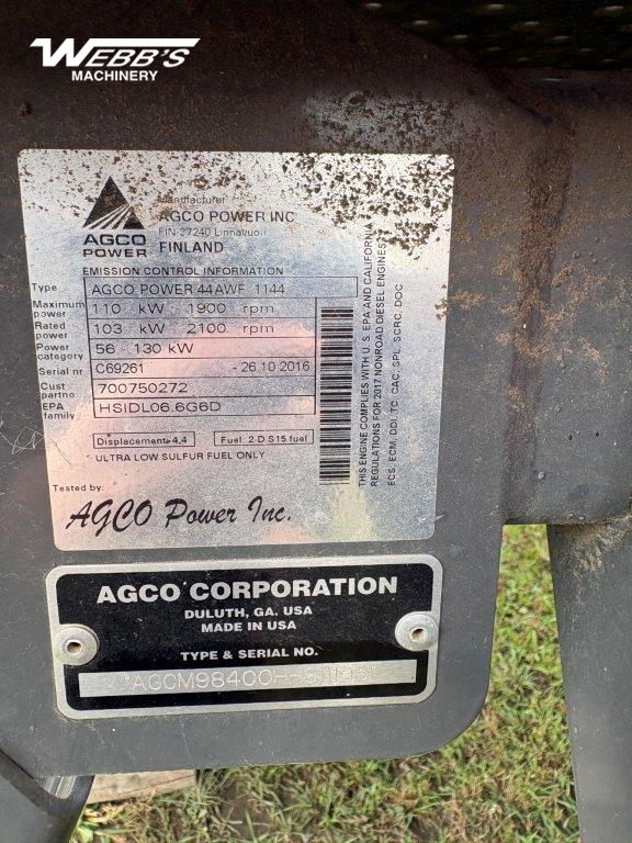 2017 Massey Ferguson WR9840 Windrower
