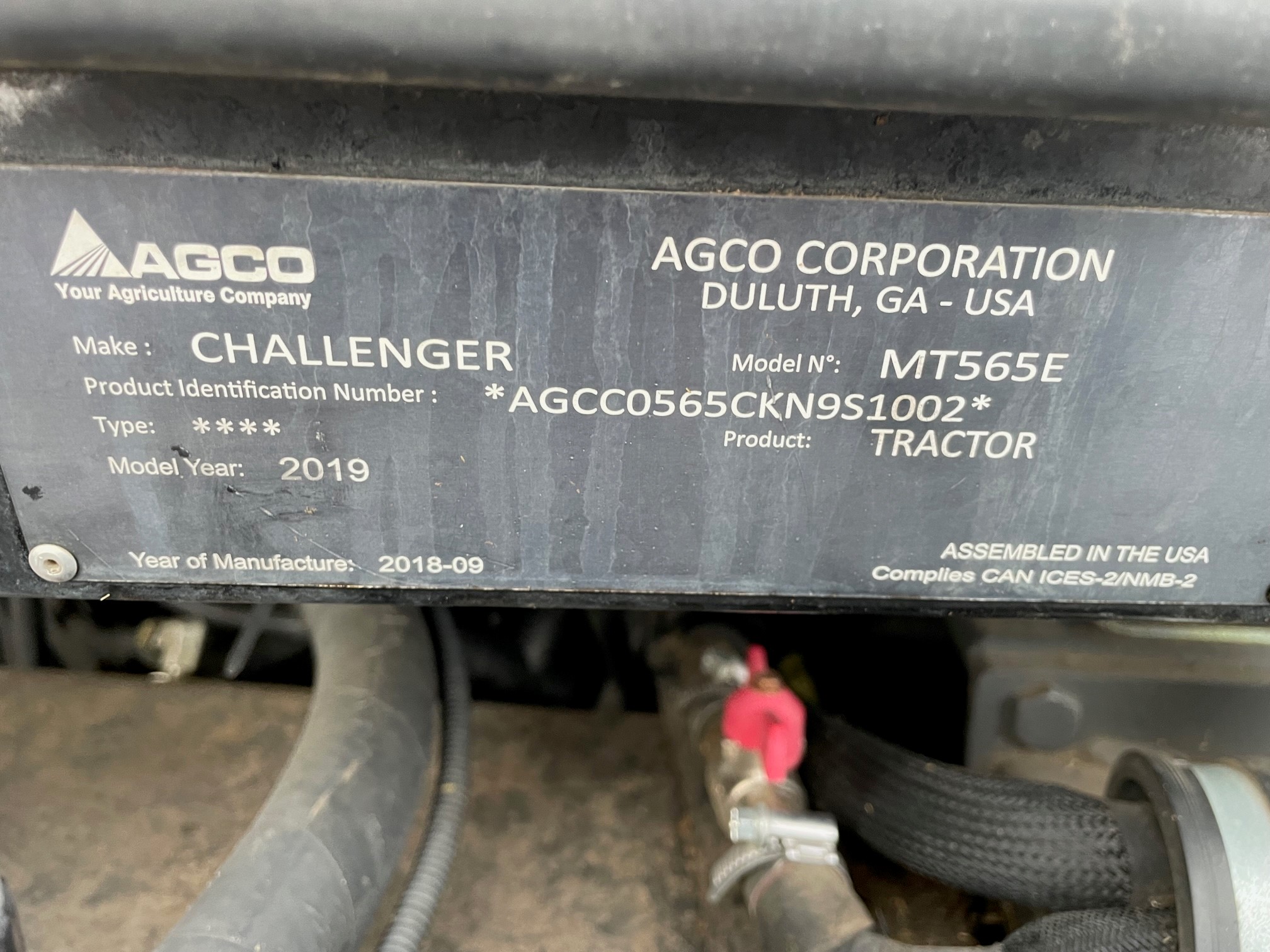 2019 Challenger MT565E Tractor